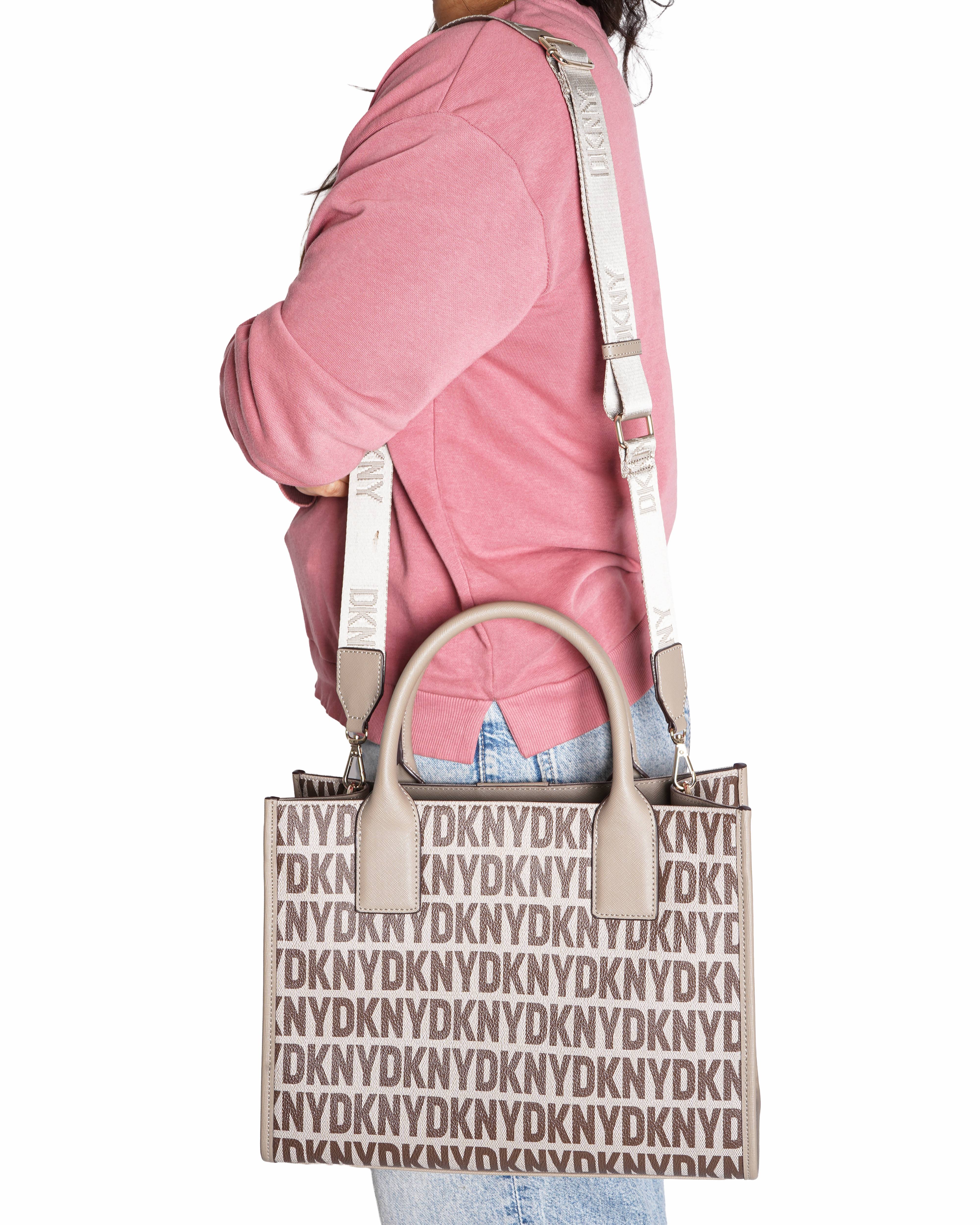 New DKNY grey & beige monogram tote bag