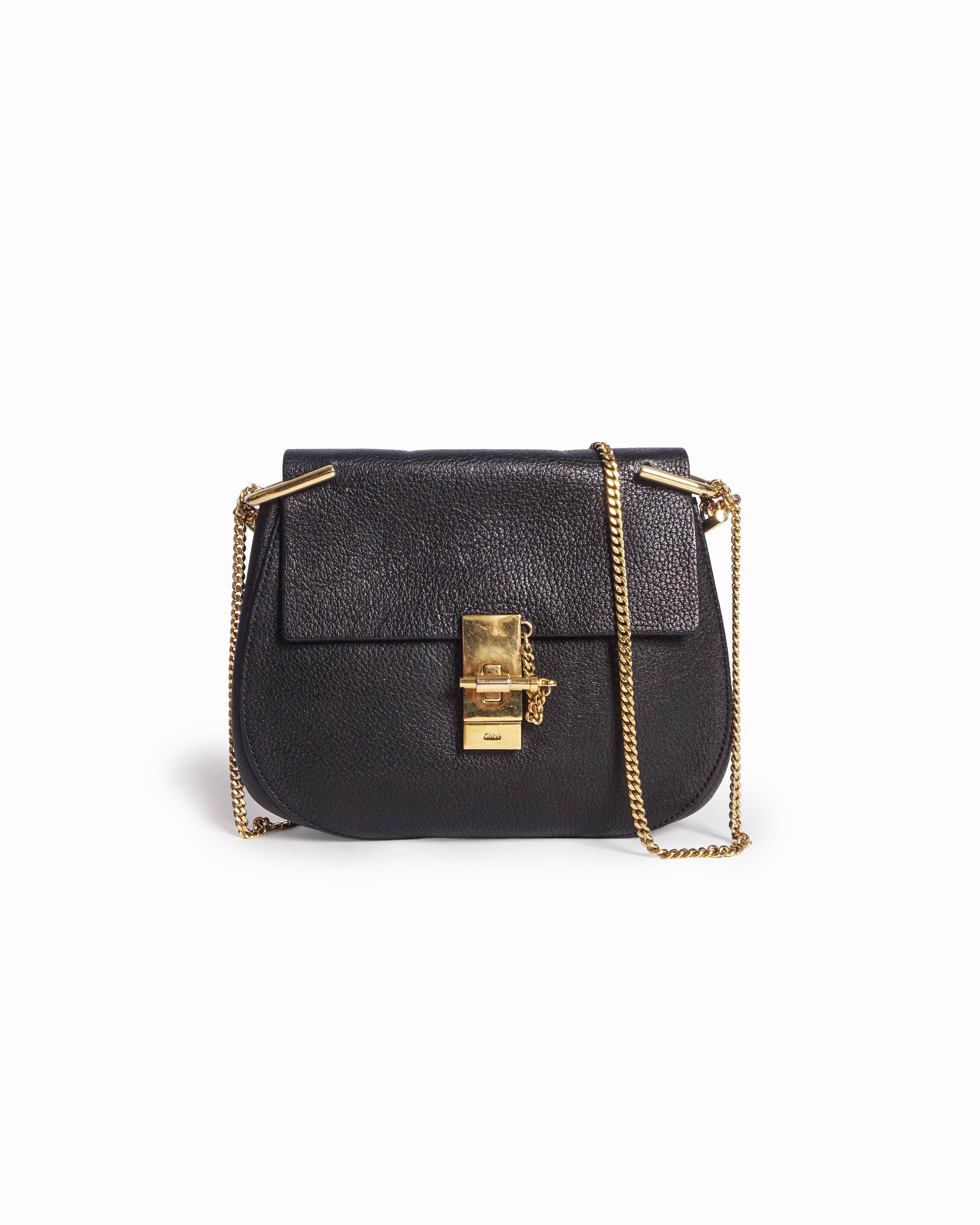 Chloé Black Leather Medium Drew Shoulder Bag