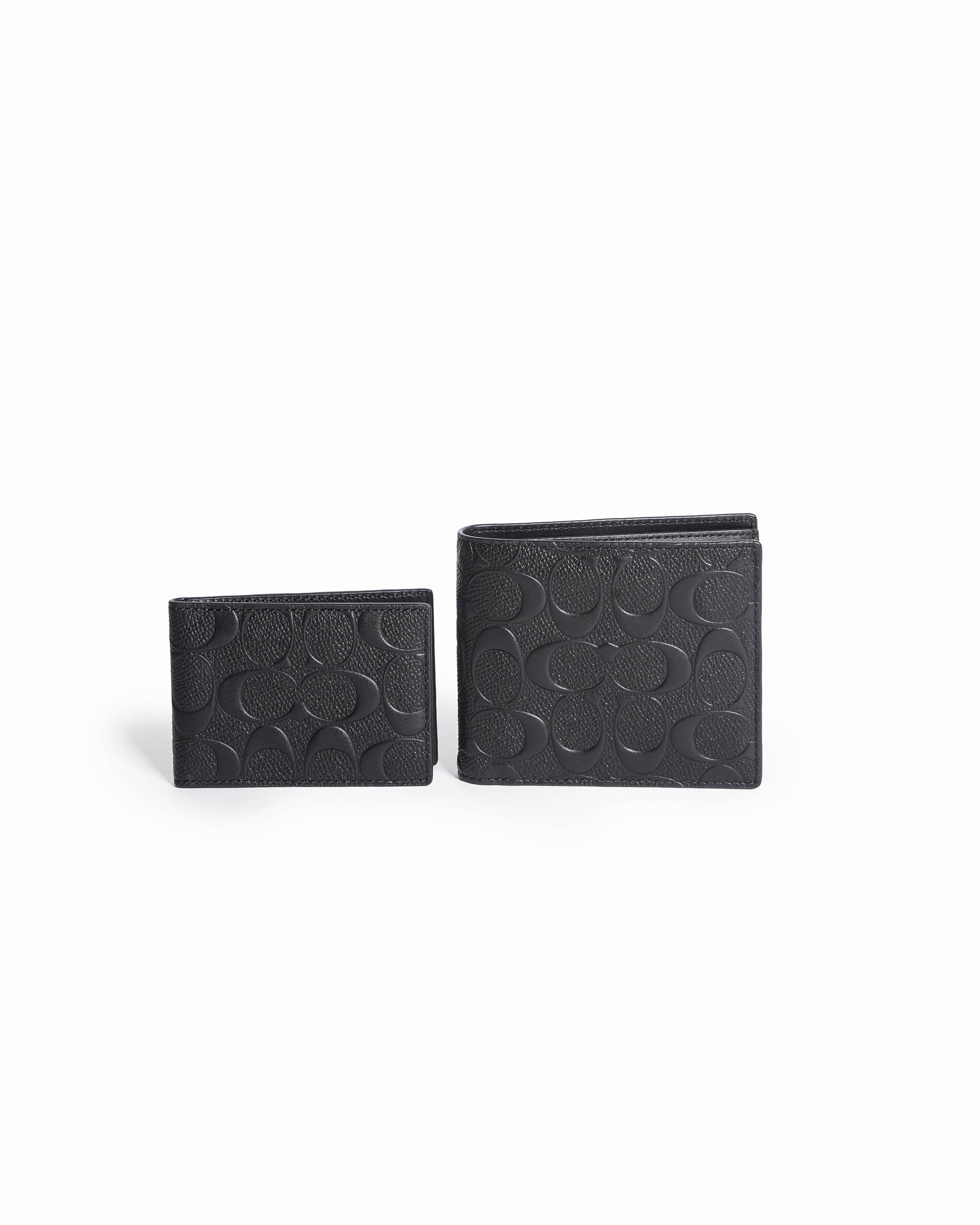 Coach 3 in 1 signature bifold wallet set of 2