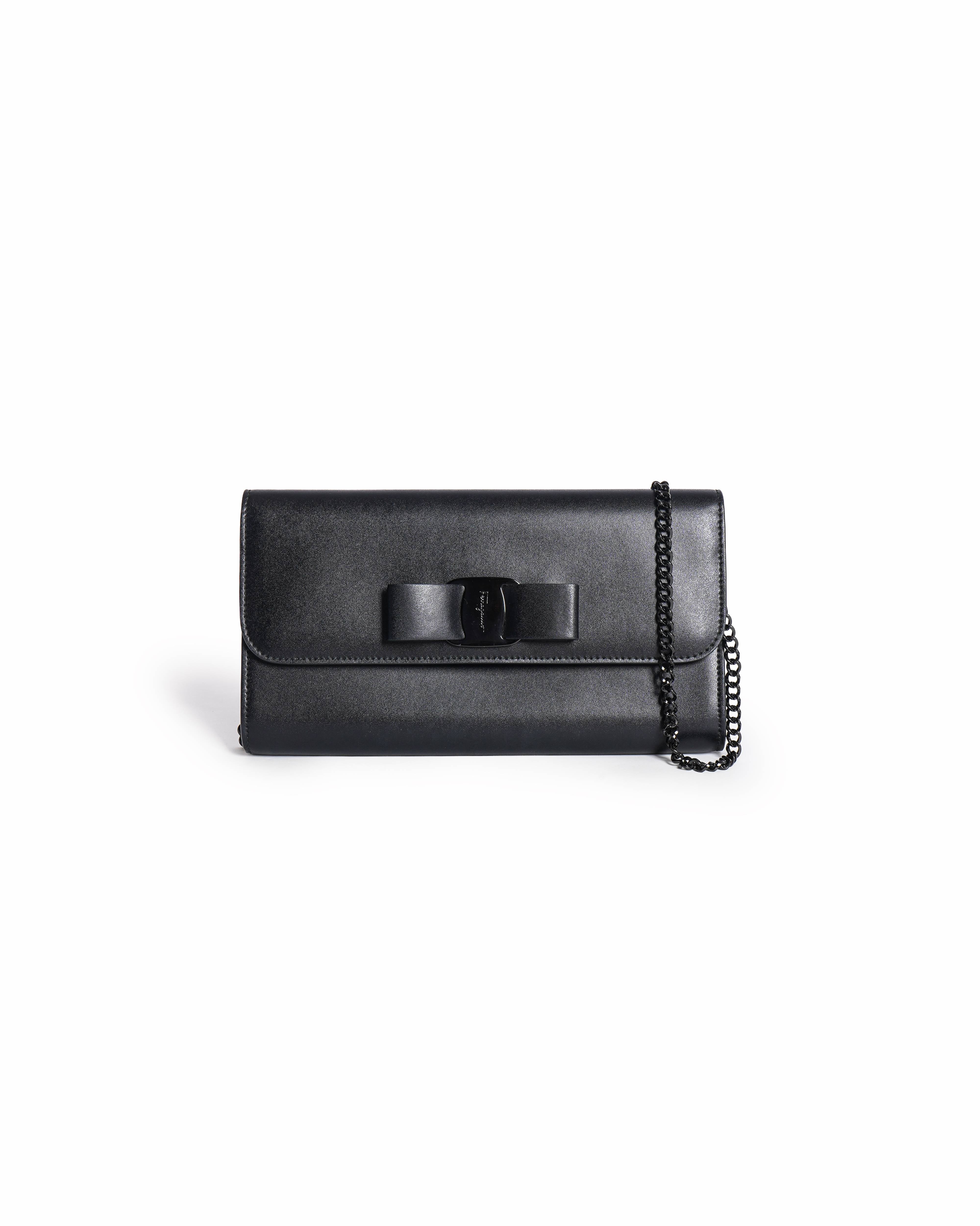 Salvatore Ferragamo Vara Leather Bow Continental Clutch Bag