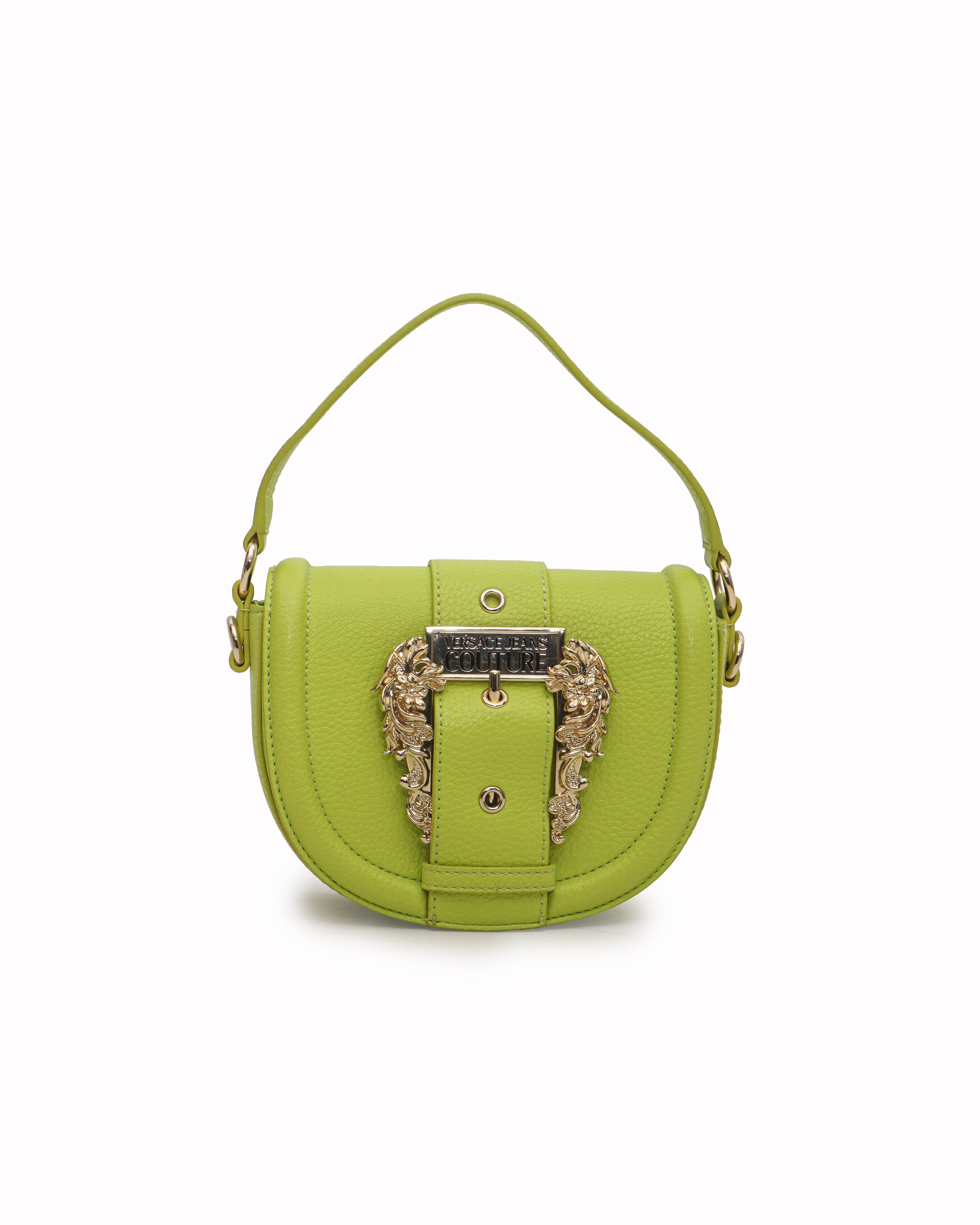 Versace Jeans Couture Barocco-buckle Bag In Lime Green