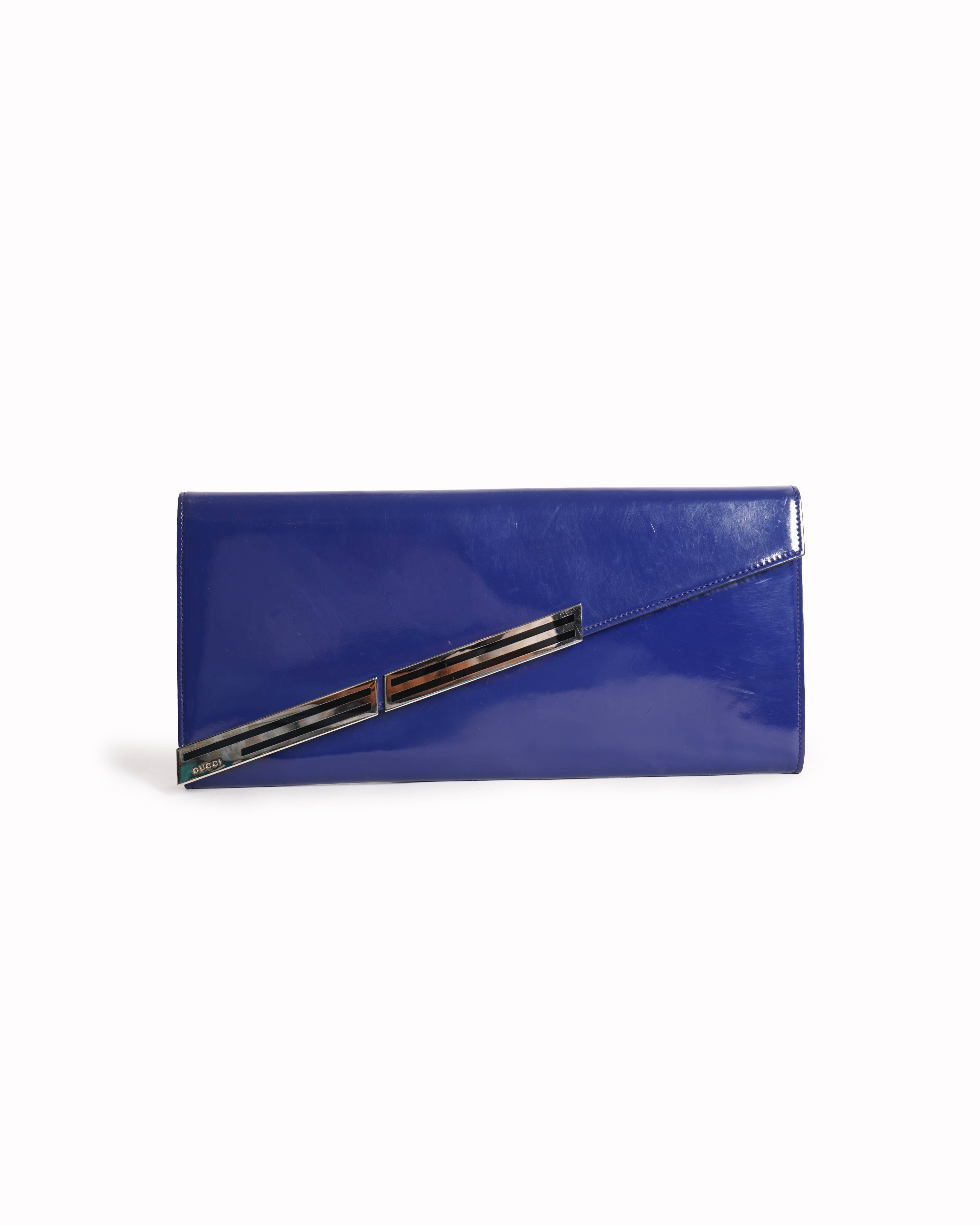 Gucci Sigrid patent leather maxi envelope clutch