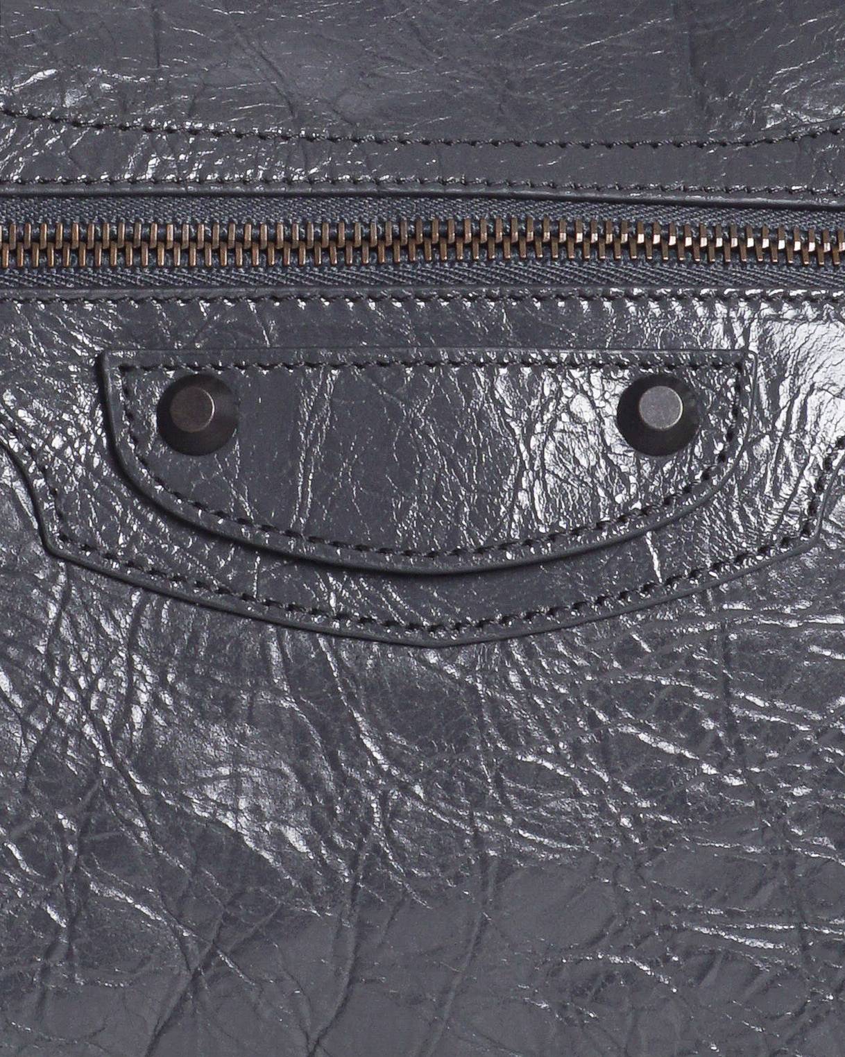 Balenciaga Gris Tarmac Lambskin Leather City Bag