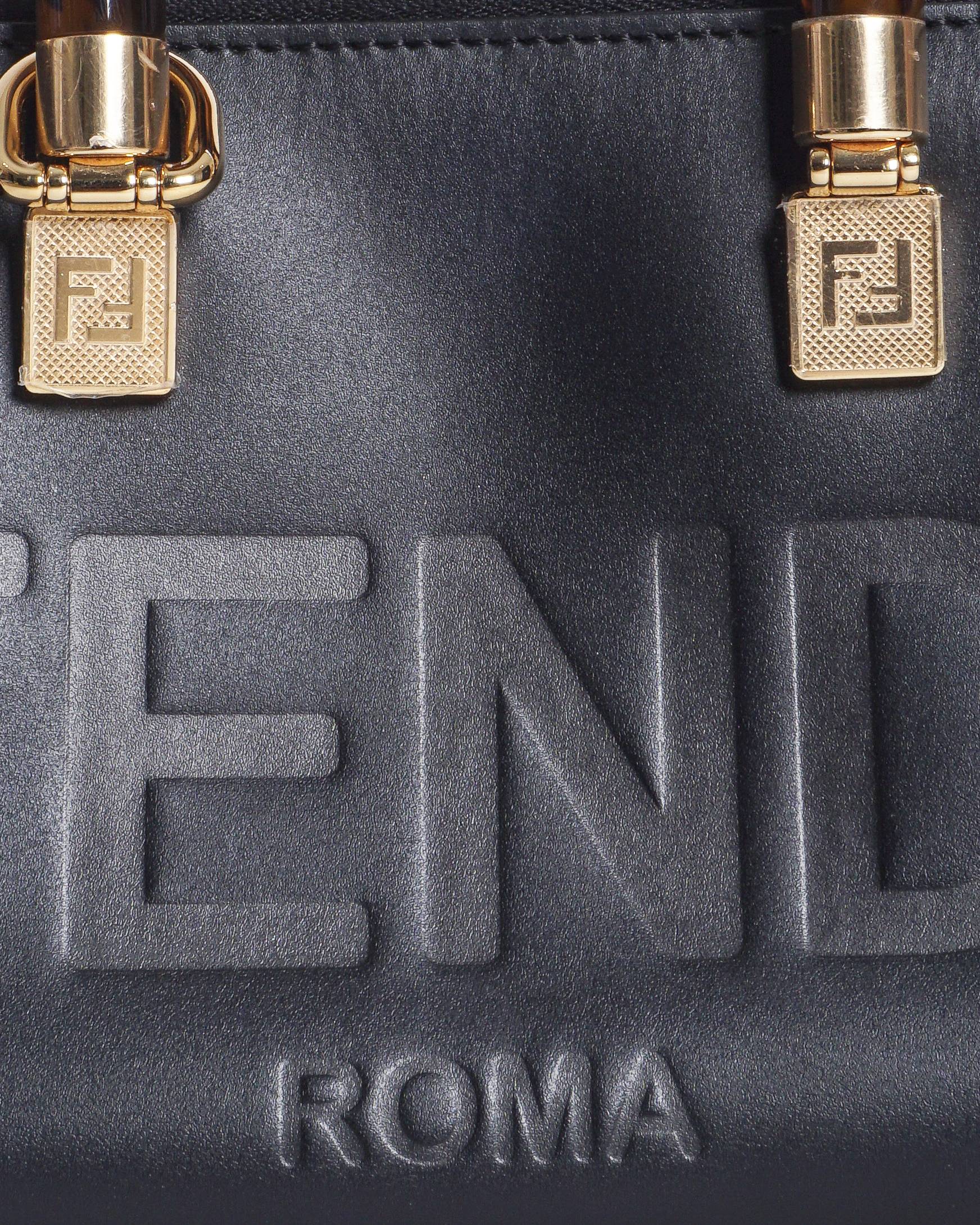 Fendi Vitello King Plexiglass Mini By The Way Boston Bag