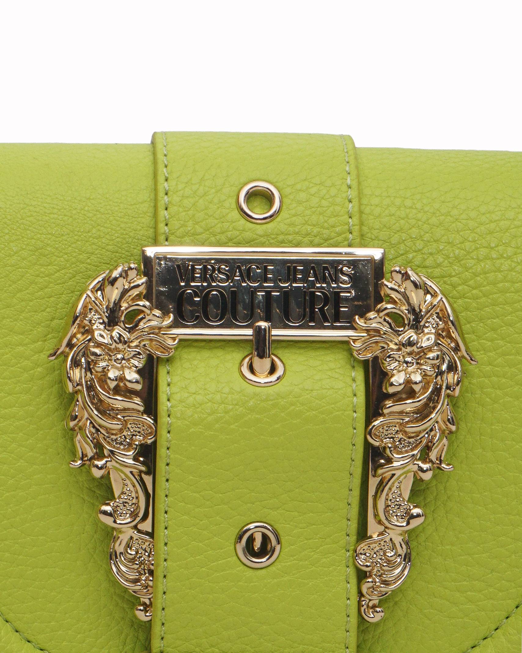 Versace Jeans Couture Barocco-buckle Bag In Lime Green