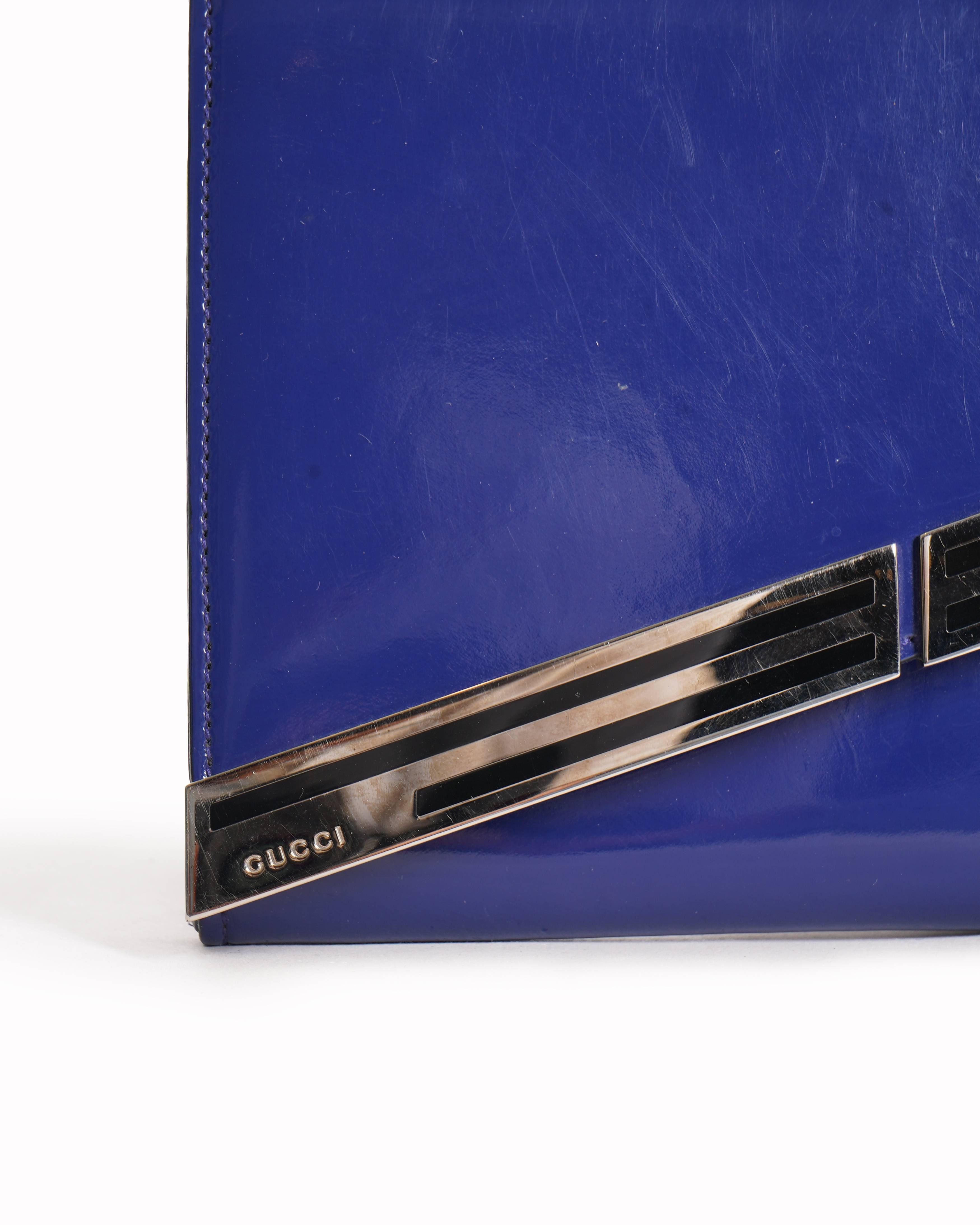 Gucci Sigrid patent leather maxi envelope clutch