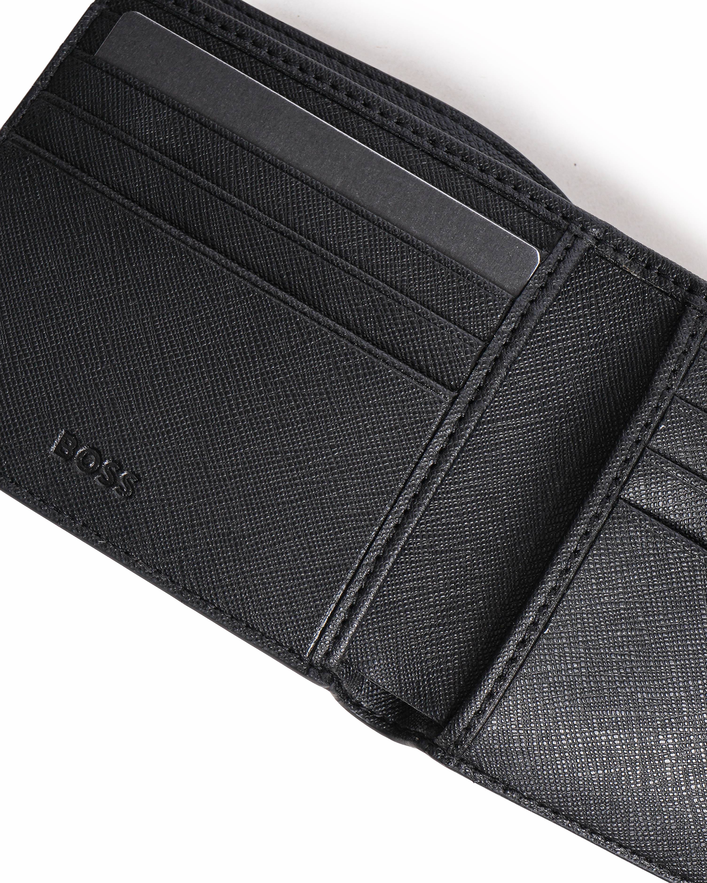 Boss Black Zair Signature Logo Wallet & Card Holder Set