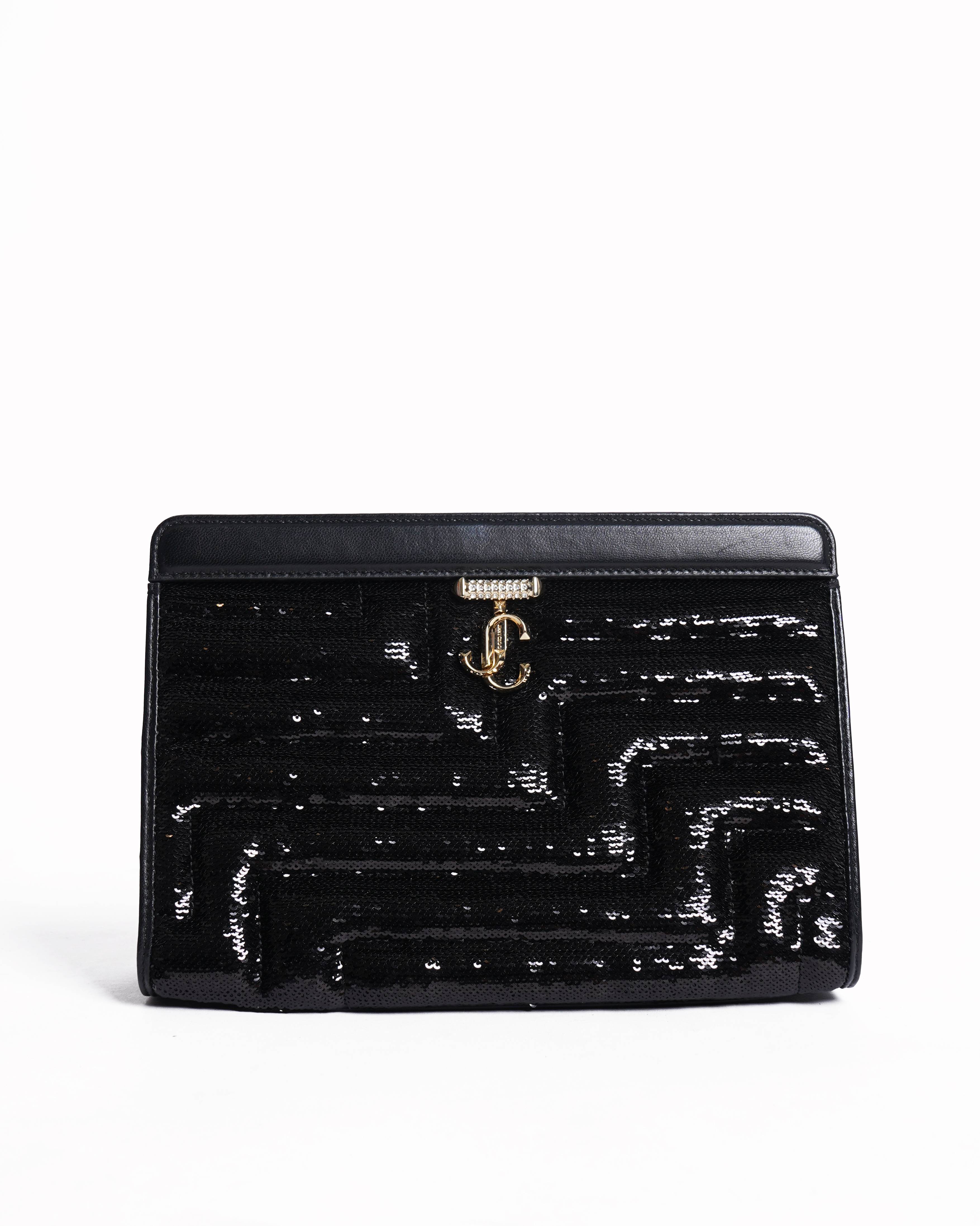 Jimmy choo avenue sequin embellished pouch bag