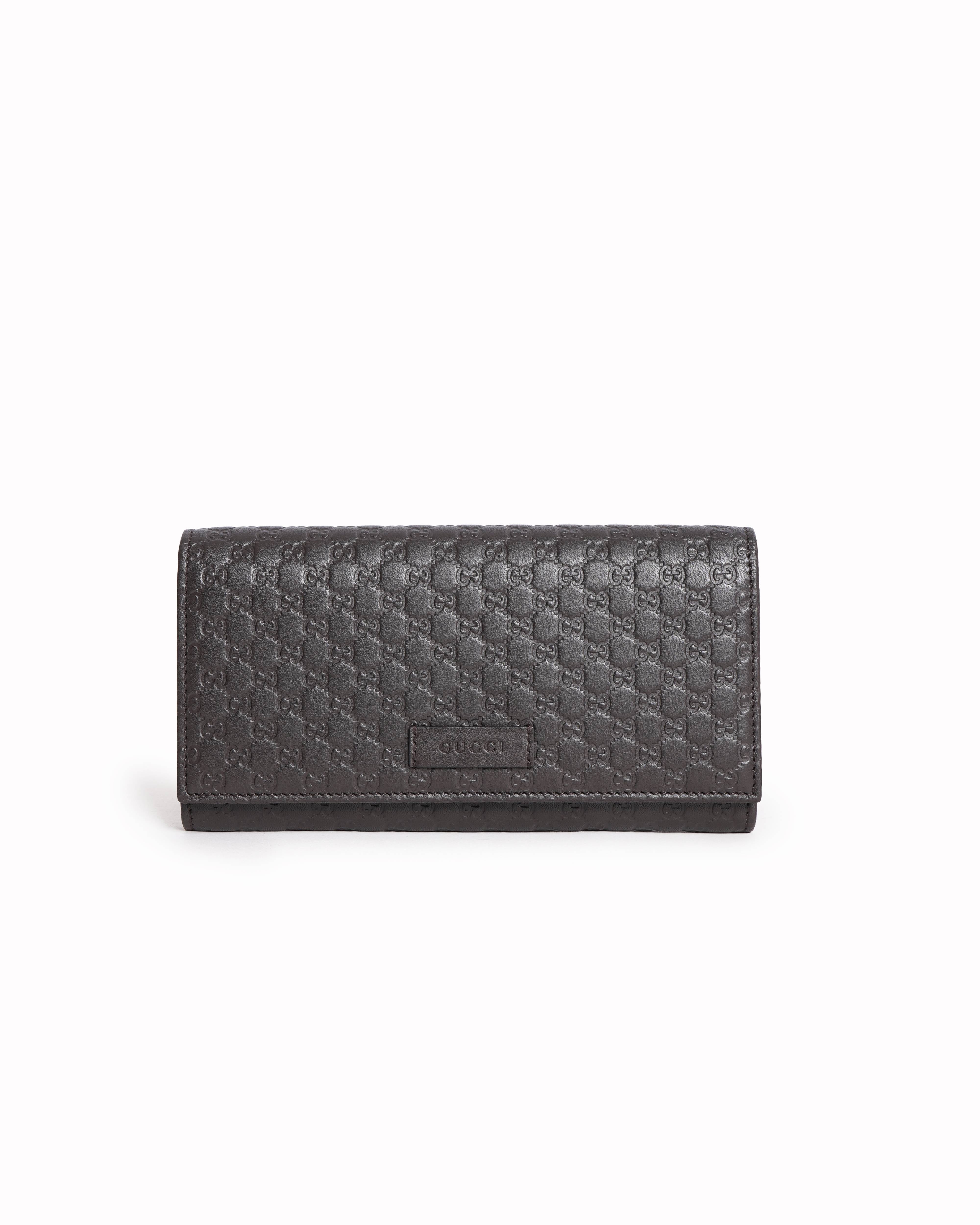 New Gucci guccisima brown leather long wallet