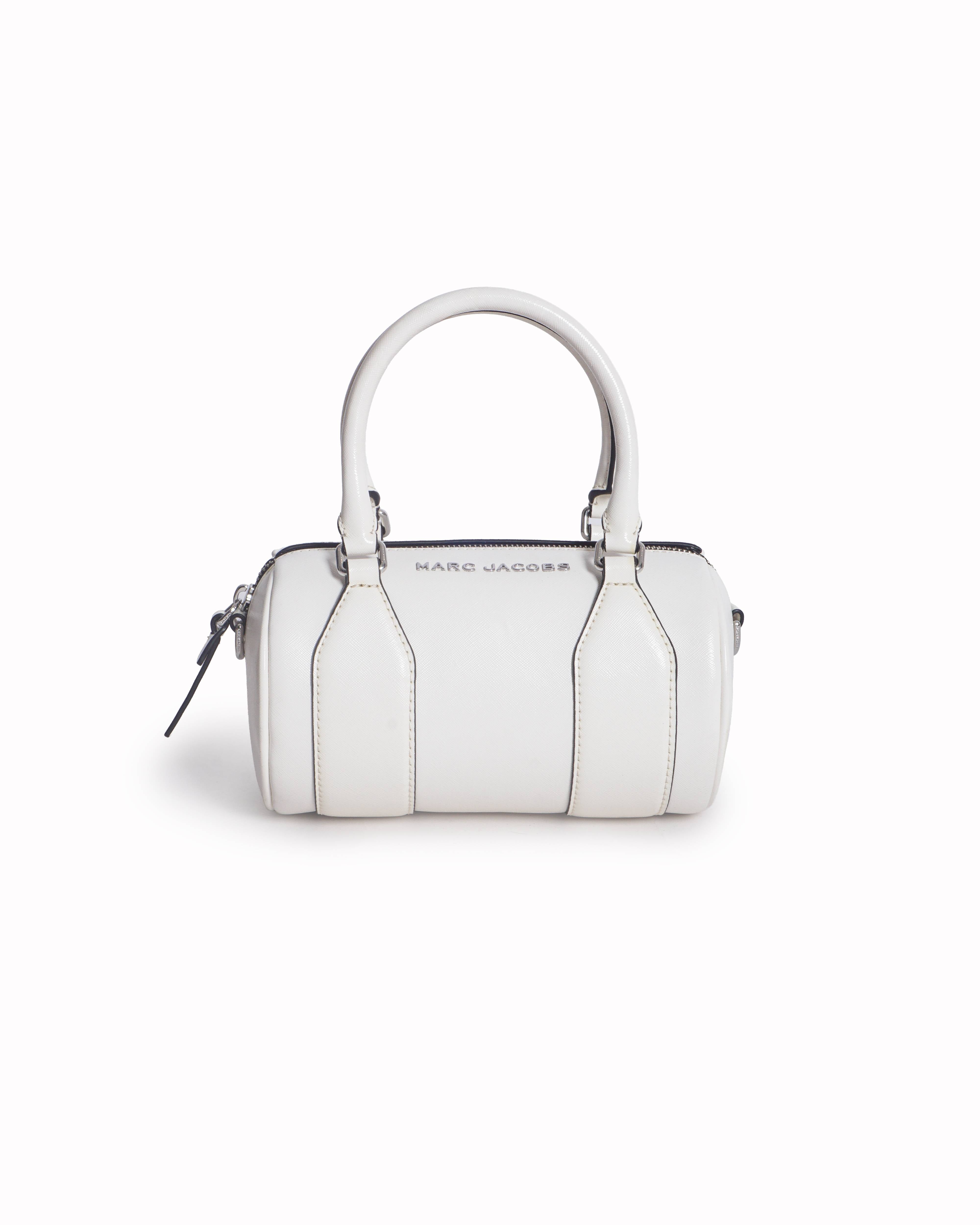 Marc Jacobs White Leather Barrel Crossbody Bag