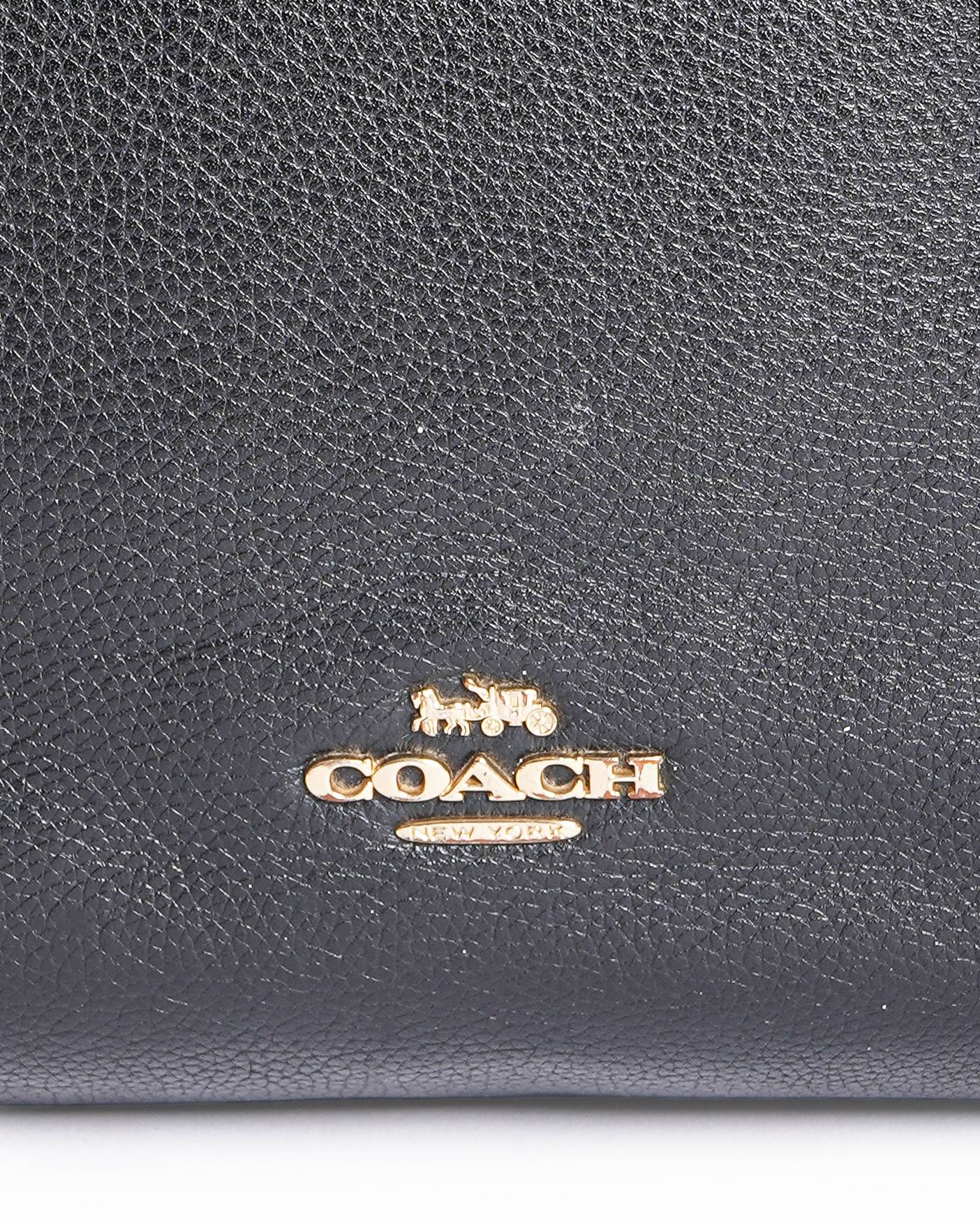 Coach Black East West Leather Hobo Bag