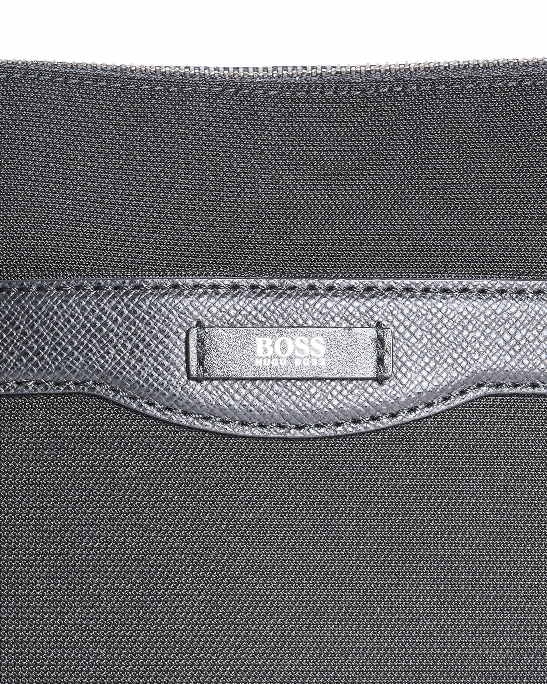 Hugo Boss Mens Leather Trim Messenger Bag