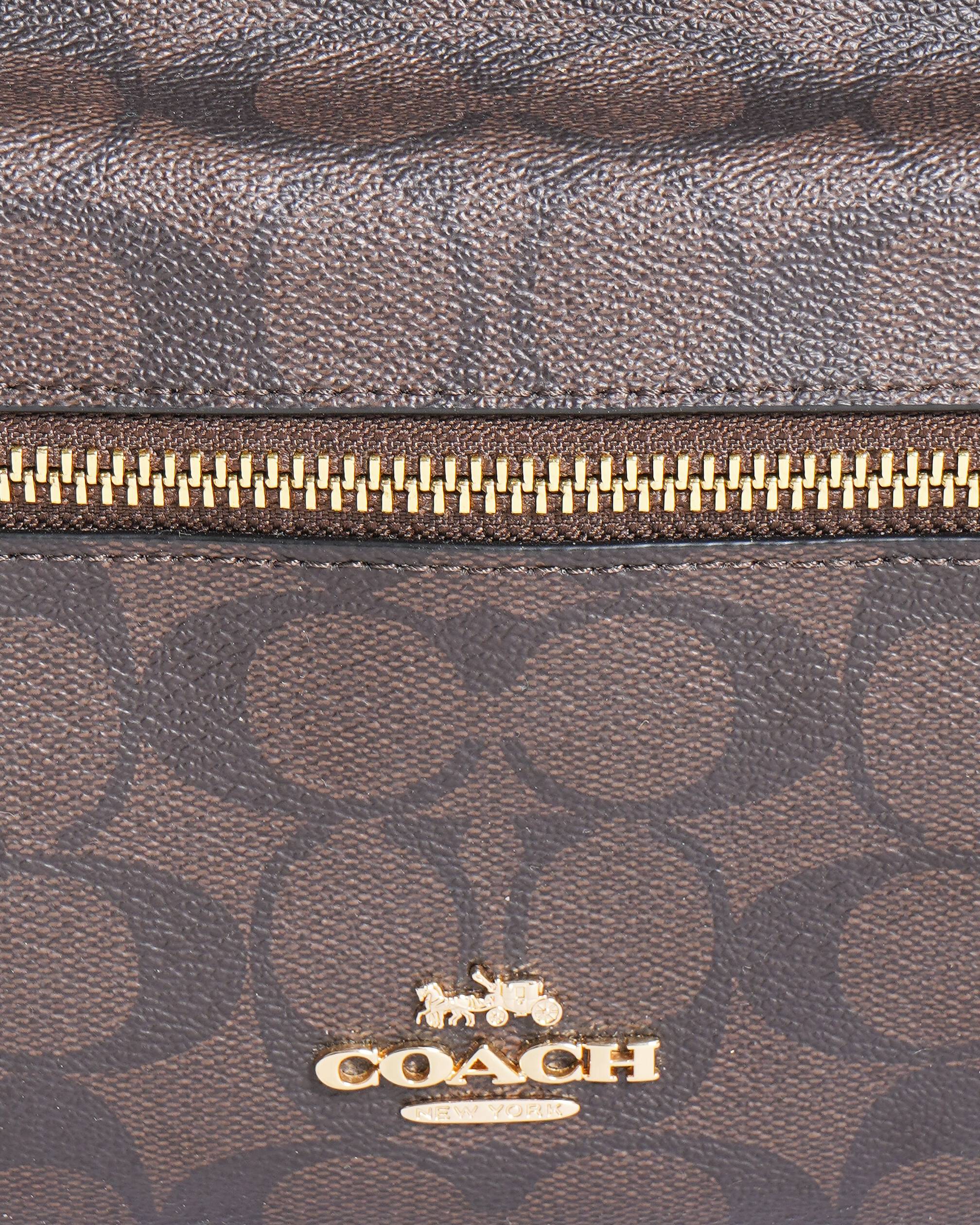 New Coach Monogram Backpack In Brown & Black