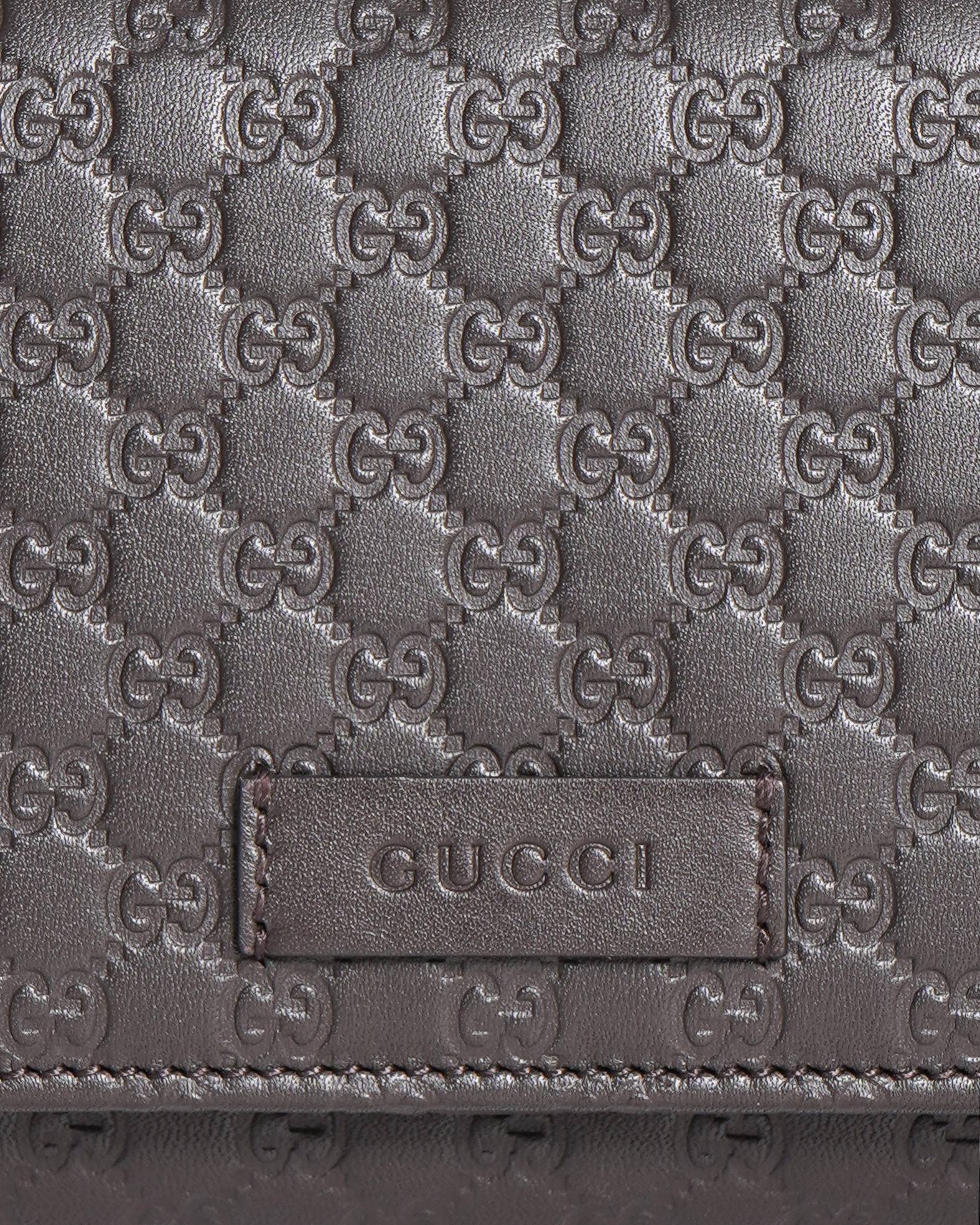 New Gucci guccisima brown leather long wallet