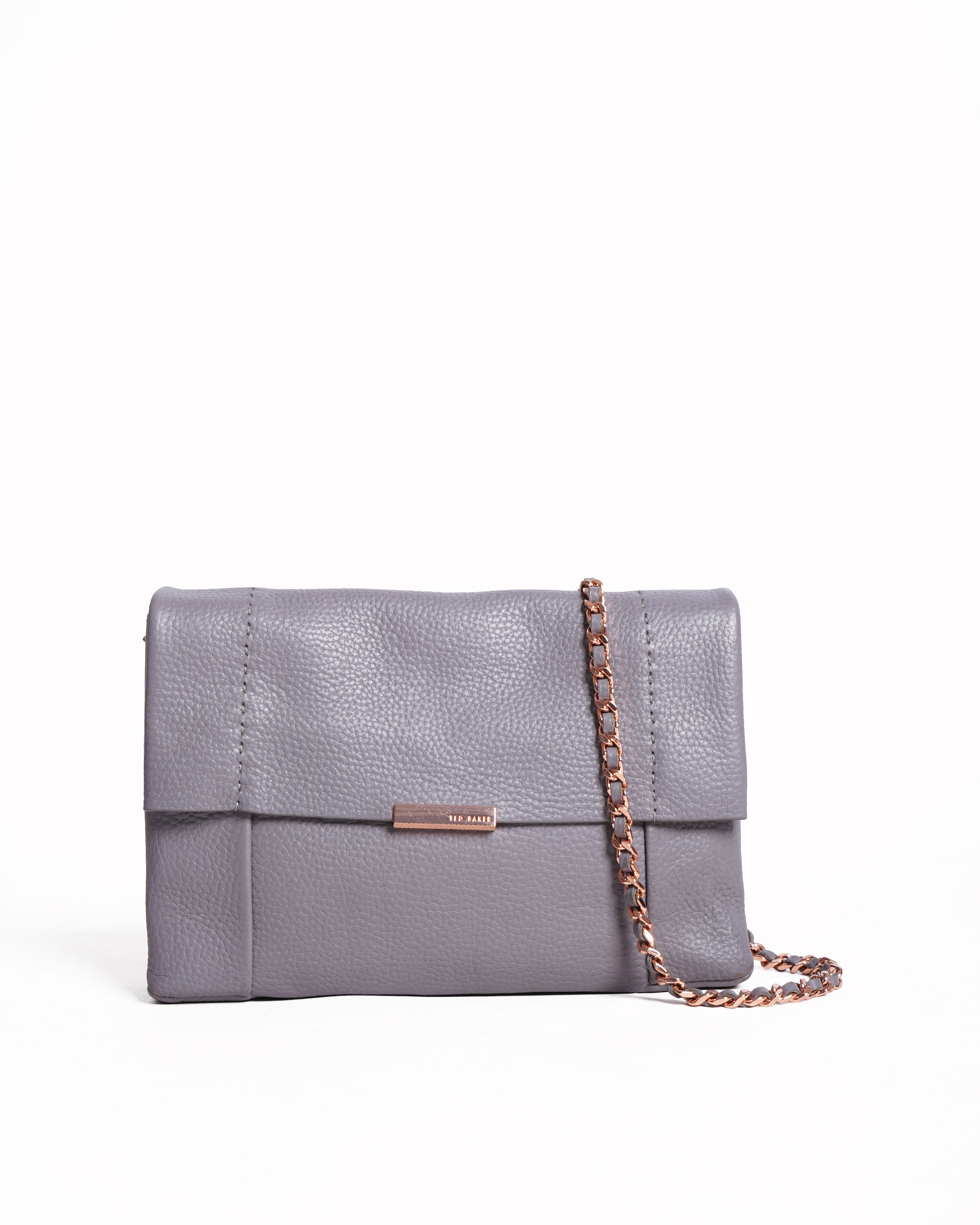 Ted Baker pebbled leather crossbody bag in grey