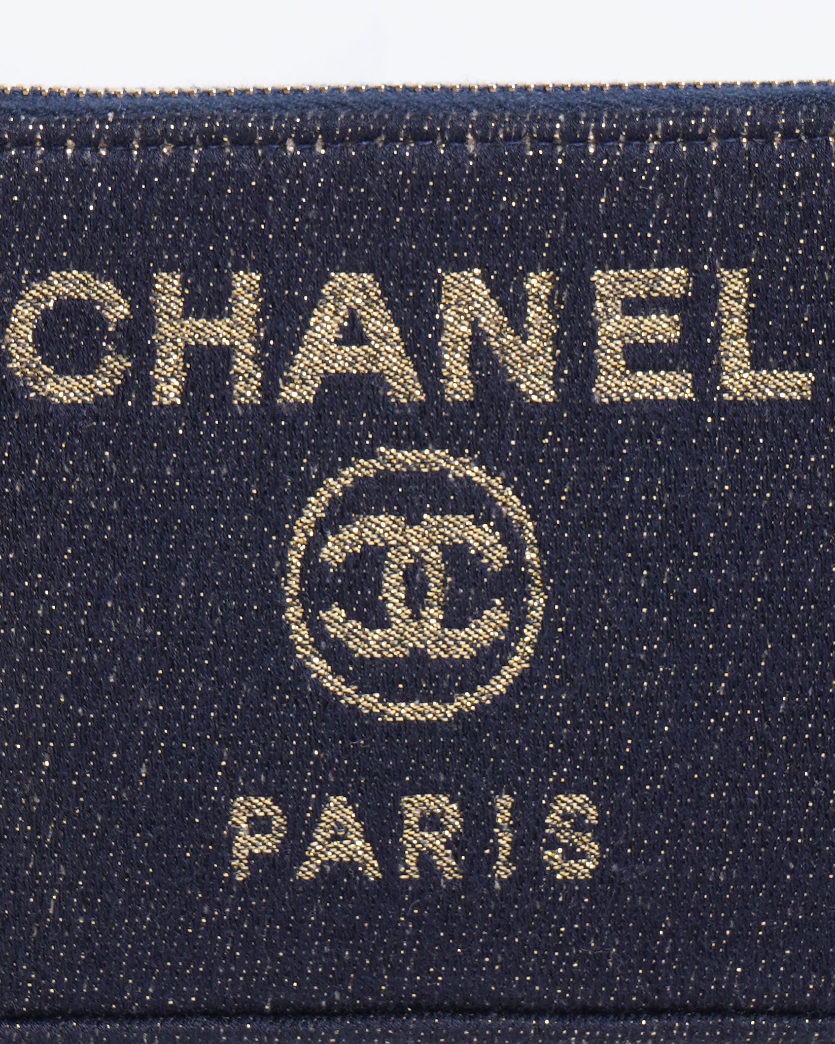 Chanel deauville double zip clutch with chain