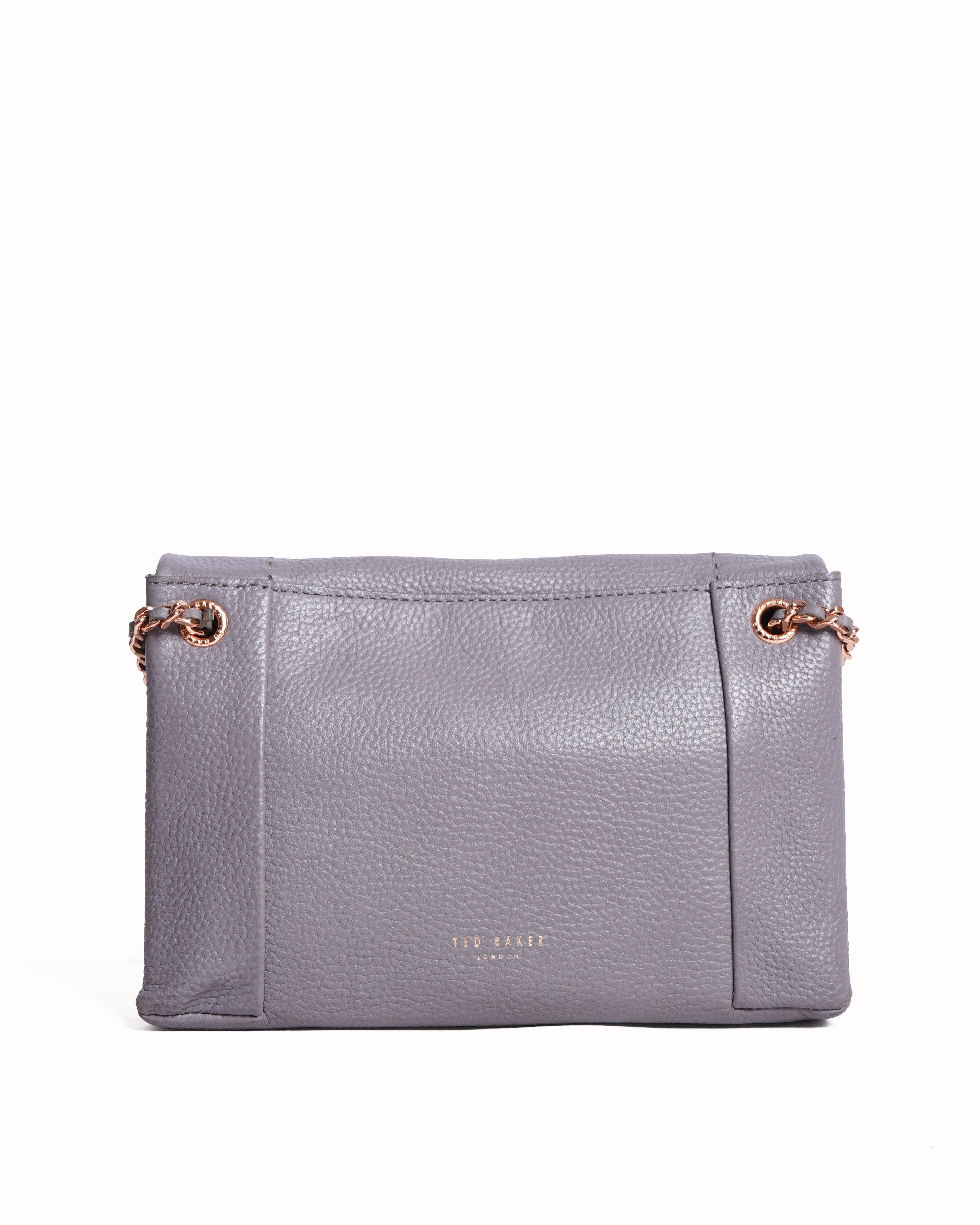 Ted Baker pebbled leather crossbody bag in grey