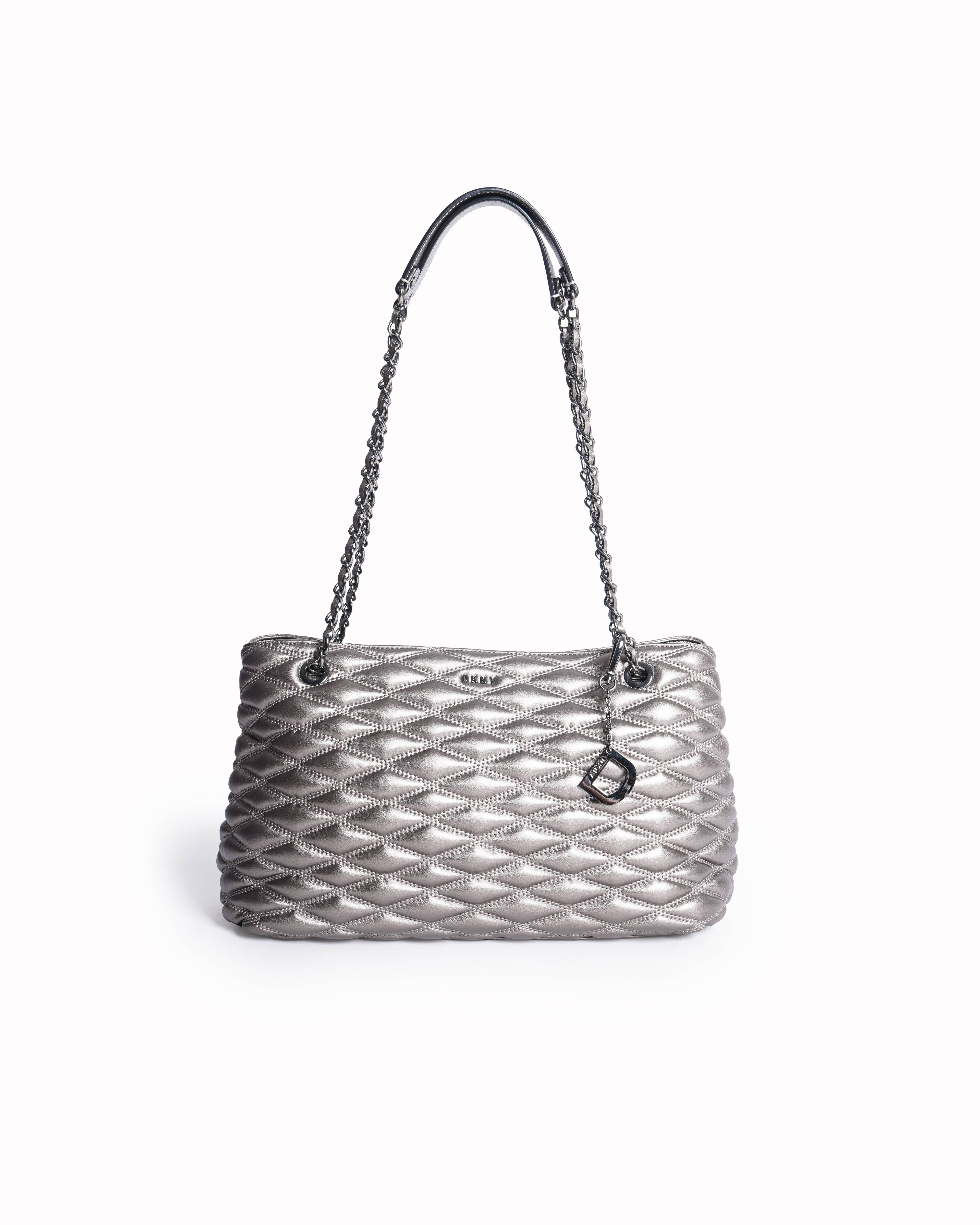 DKNY Grey Quilted Shoulder Bag