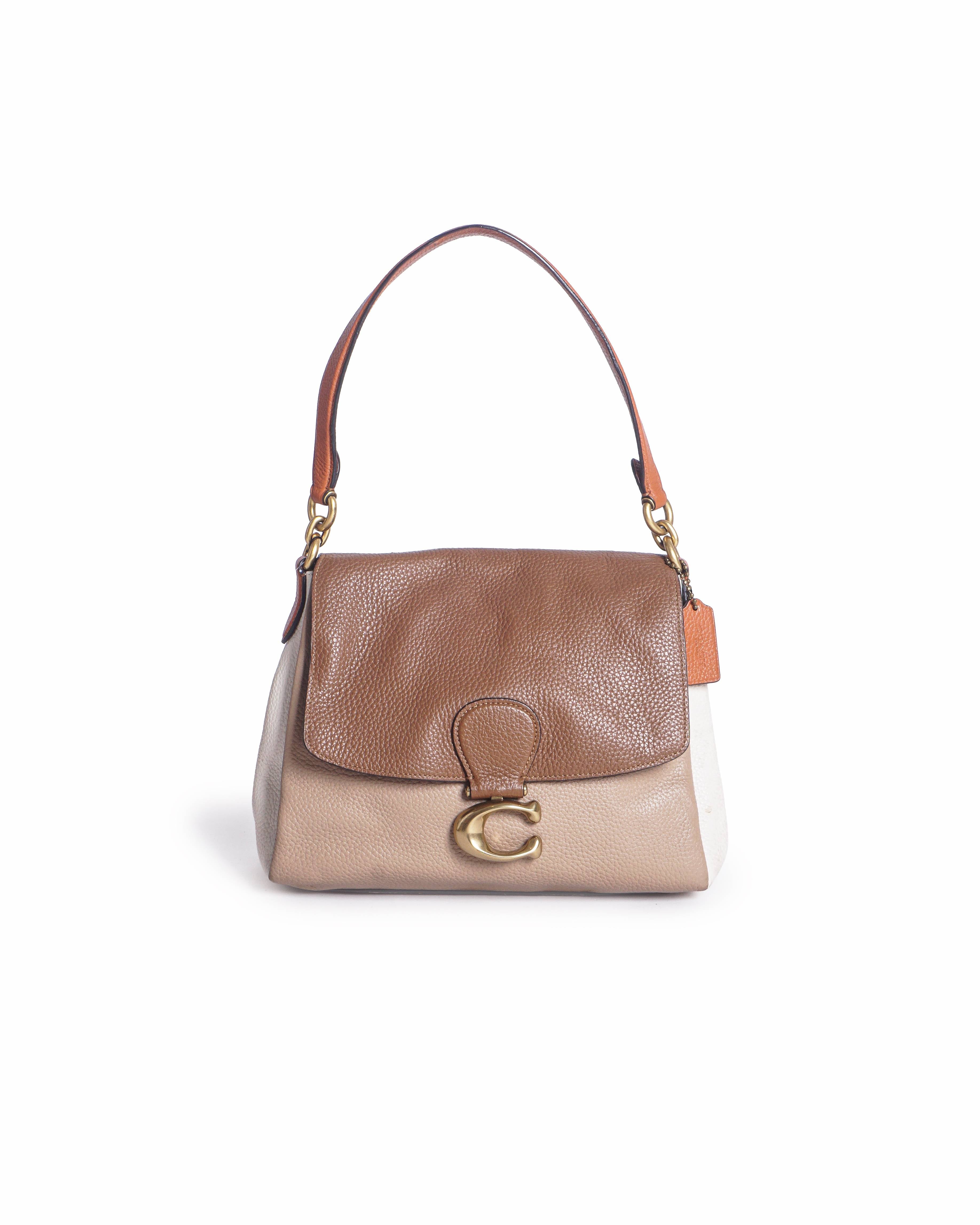 Coach Soft Tabby Colorblock Pebbled Leather Shoulder Bag