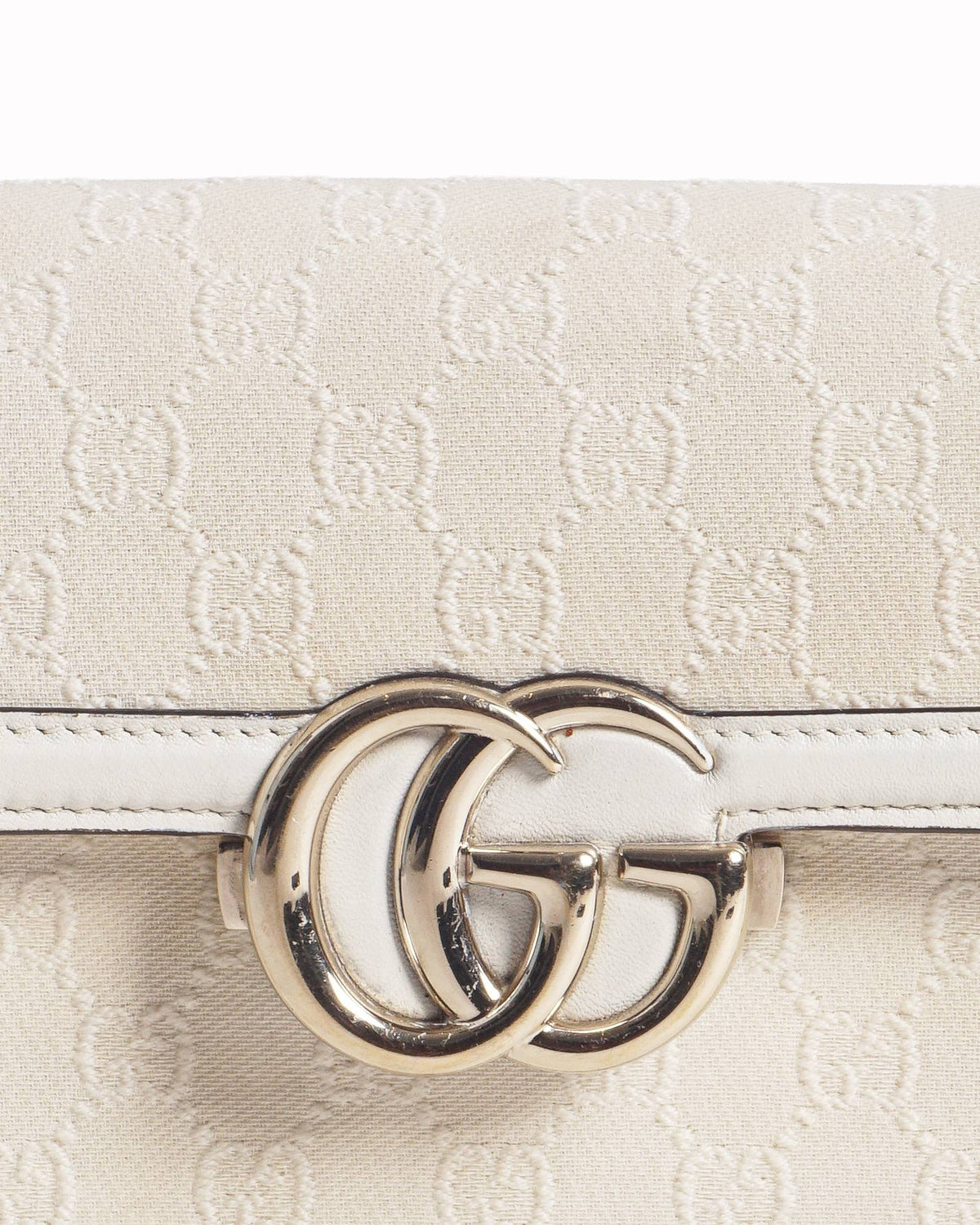 Gucci Ivory GG Canvas GG Marmont Shoulder Bag