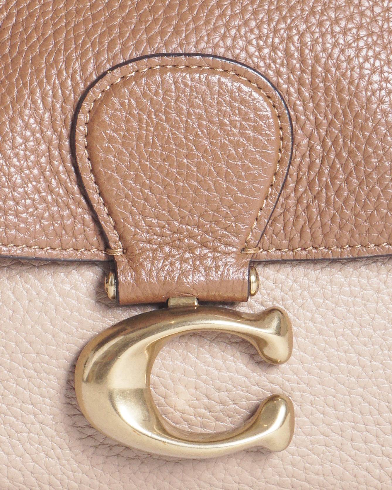 Coach Soft Tabby Colorblock Pebbled Leather Shoulder Bag