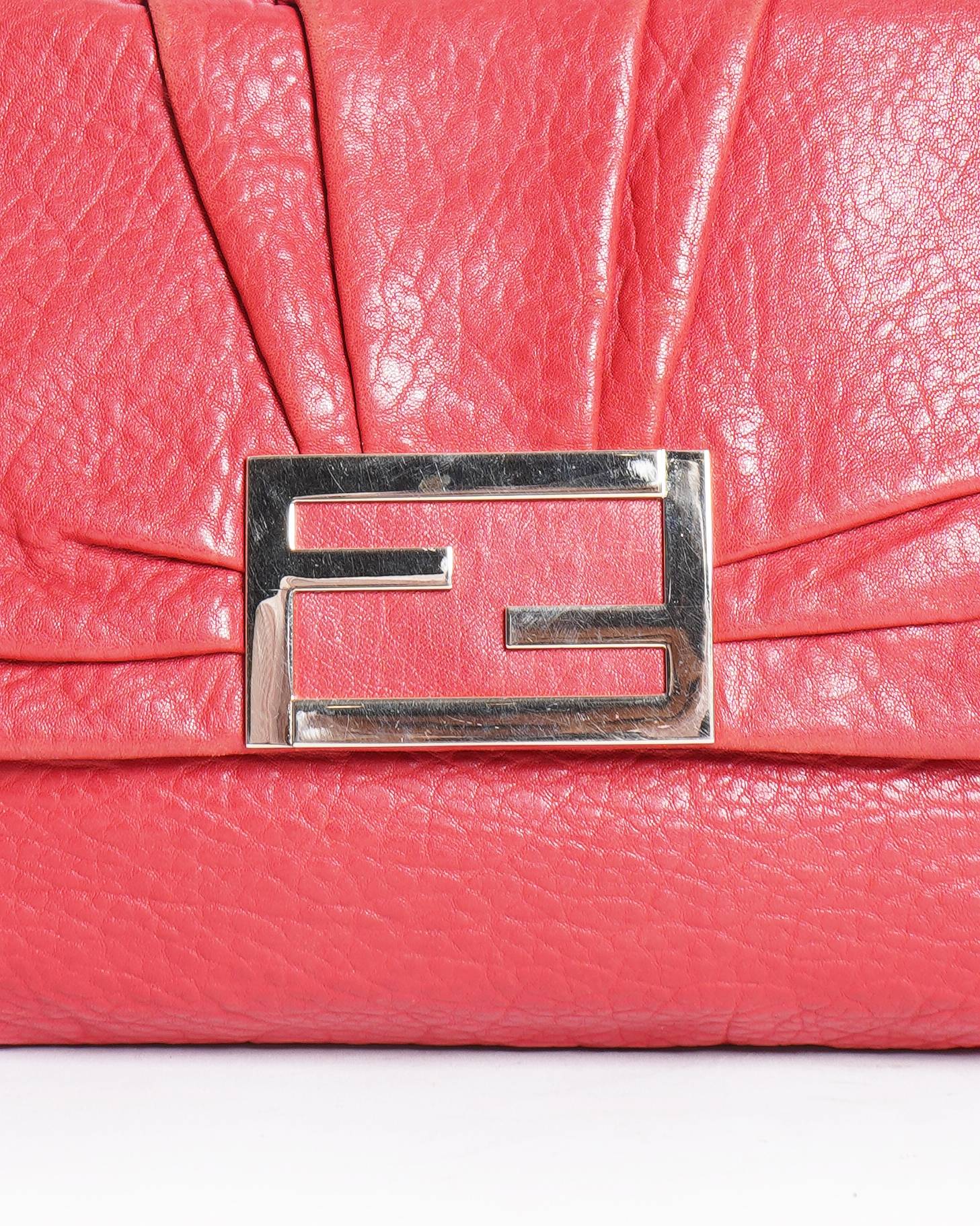Fendi Red Baguette leather Shoulder bag