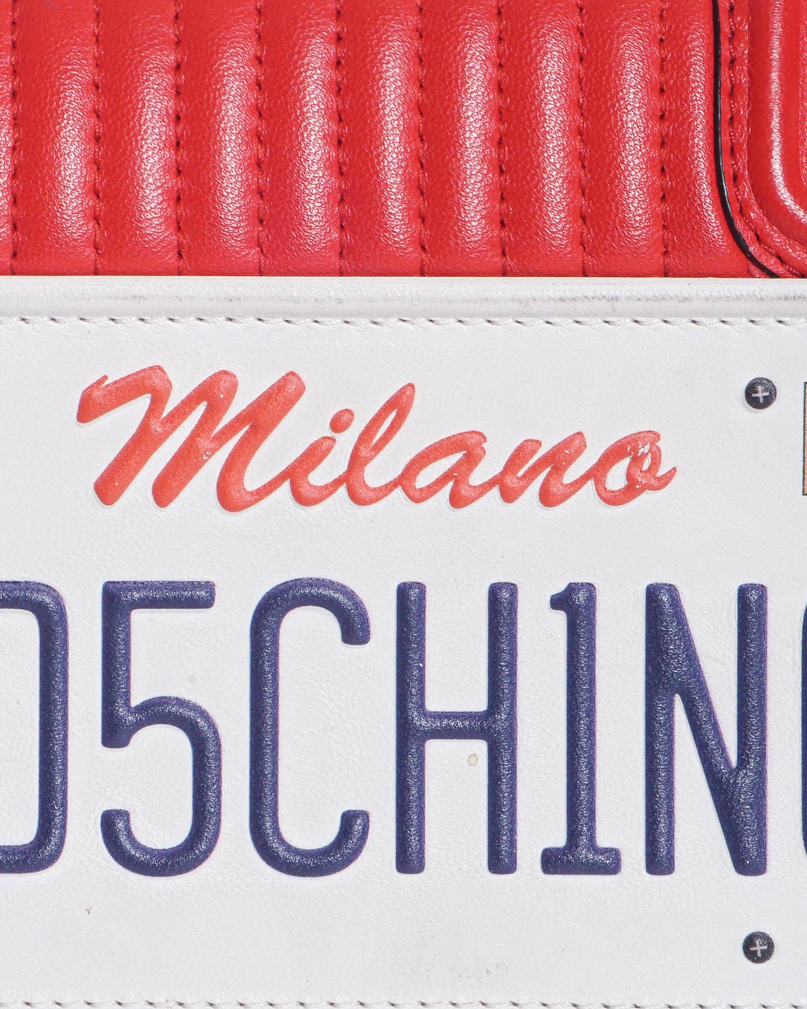 Moschino Number Plate Shoulder Bag In Red