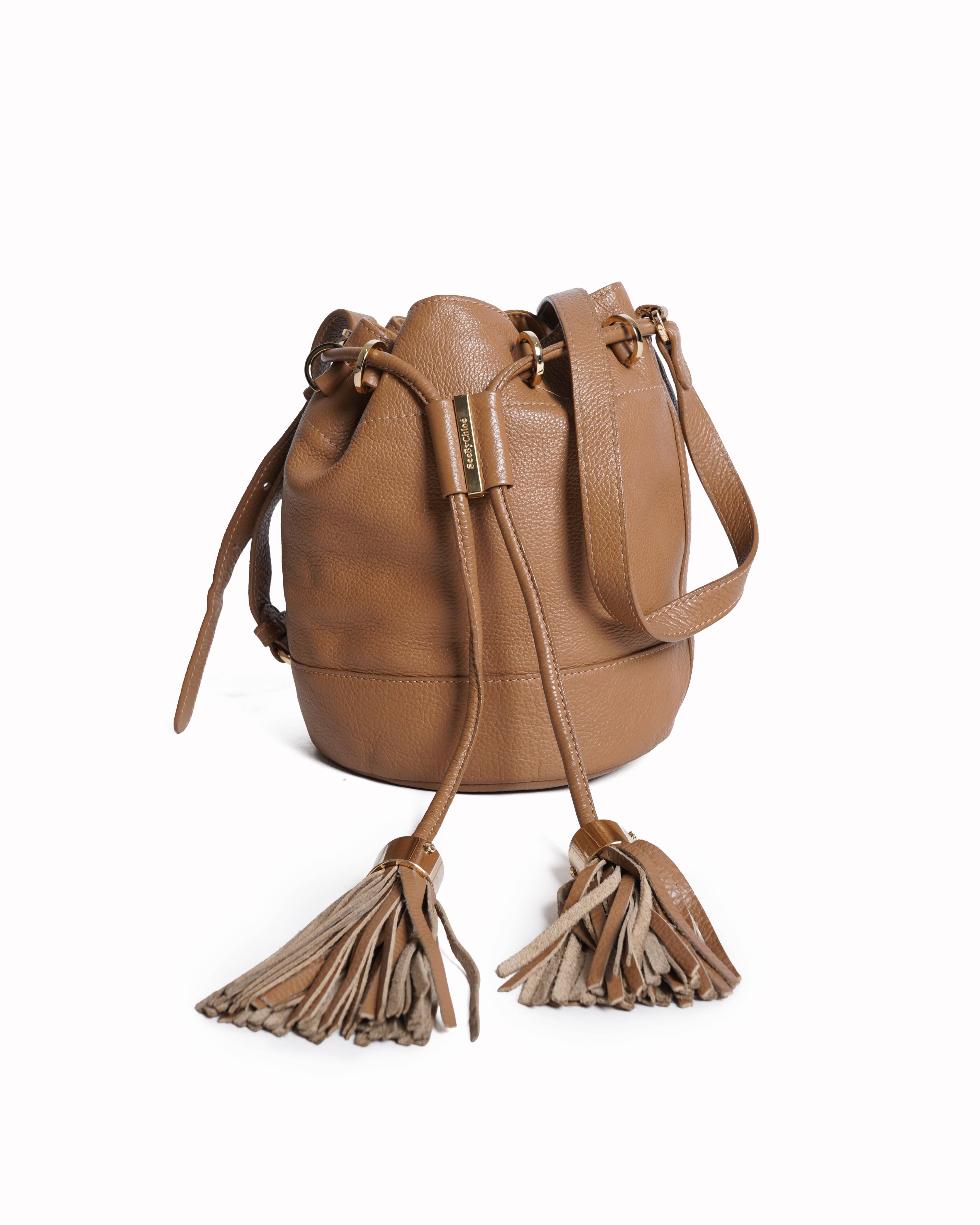 See By Chloé vicki leather bucket bag in brown