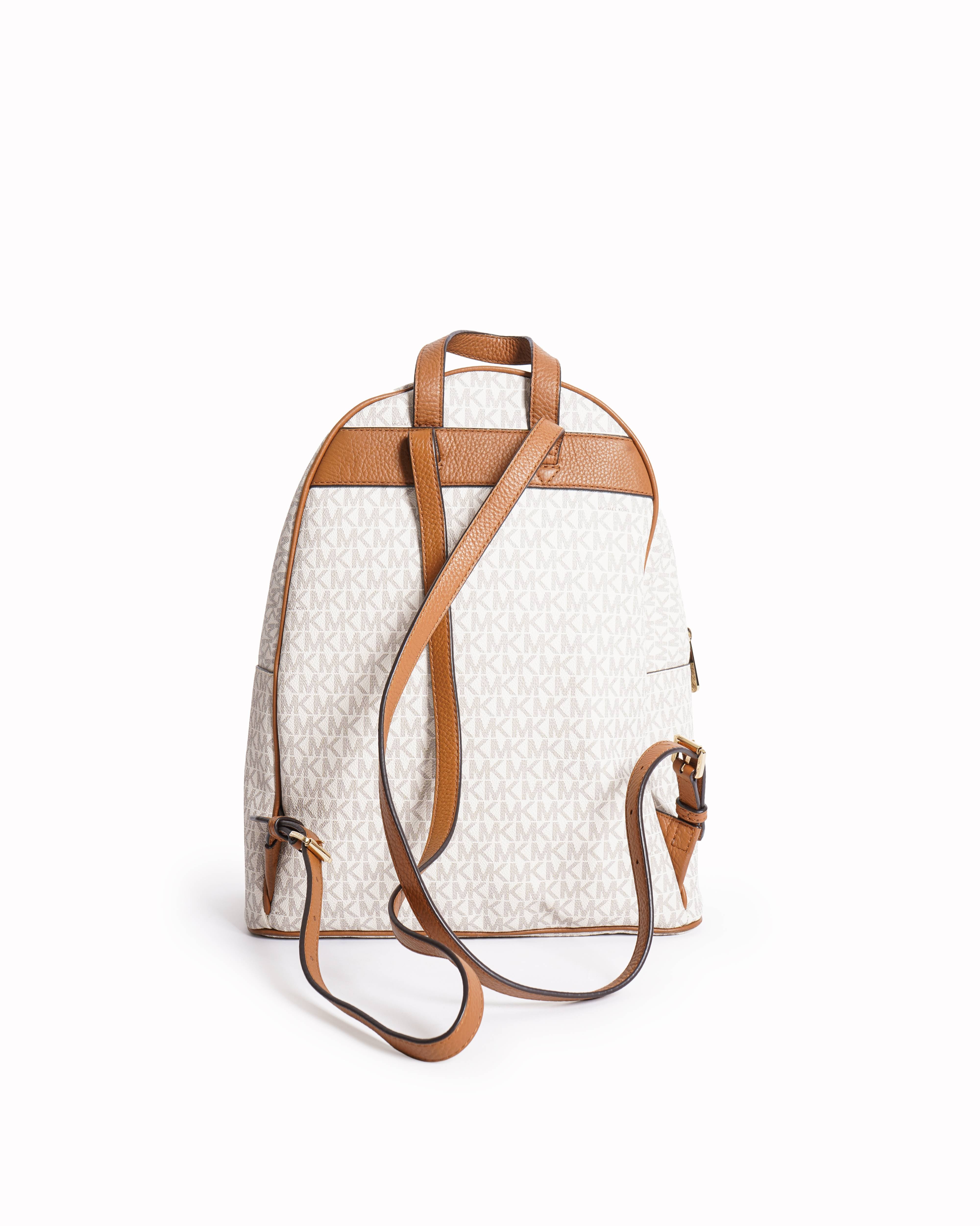 New Michael Kors Backpack In Monogram Canvas & Leather