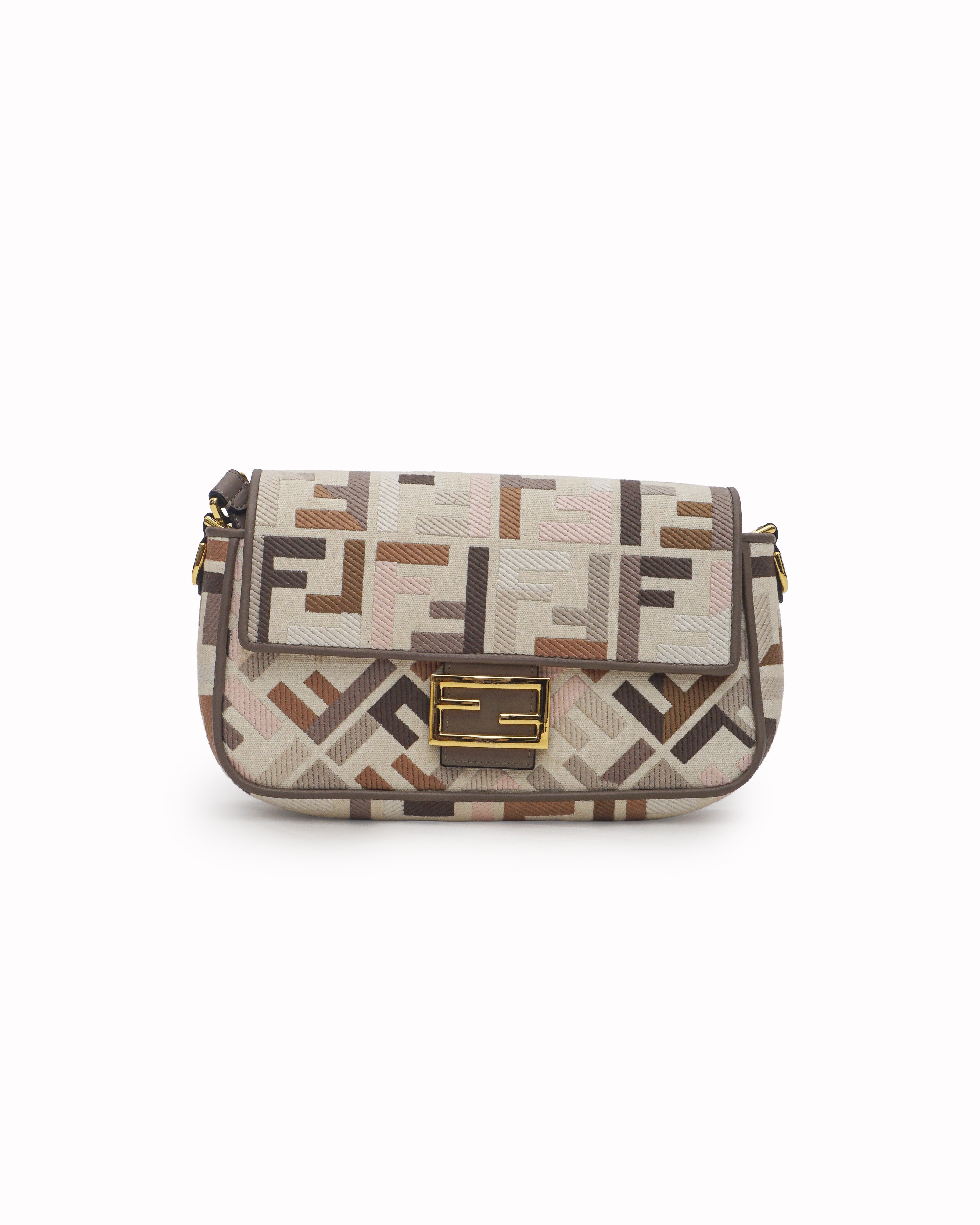 Fendi Multicolor Embroidered Zucca FF Baguette Bag