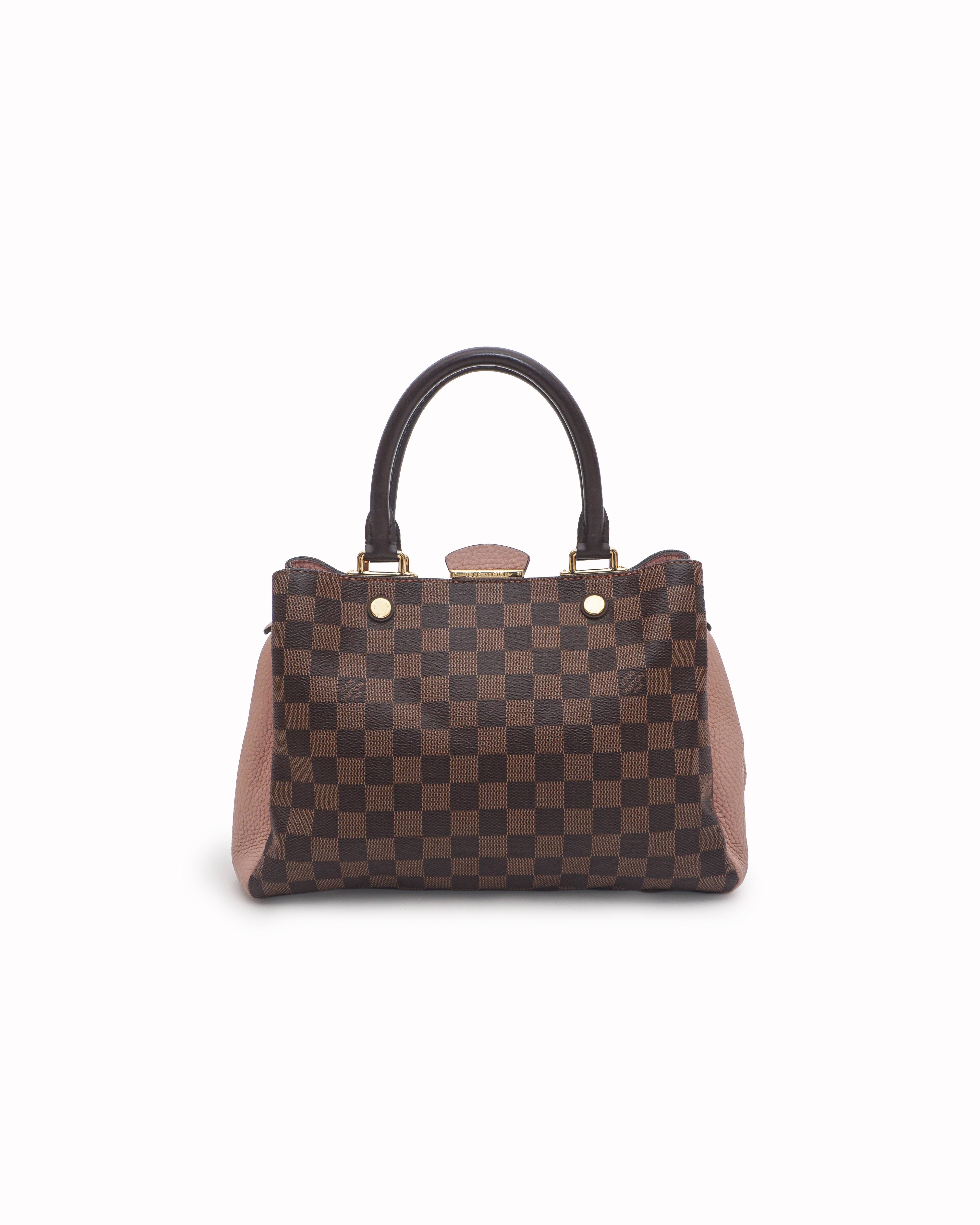 Louis Vuitton Damier Ebene & Magnolia Pink Cuir Taurillon Brittany Bag