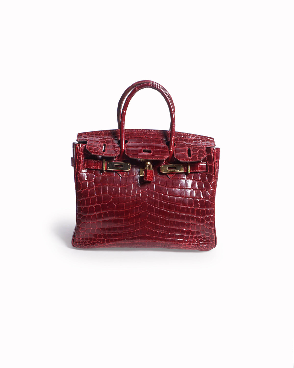 Hermès Red Porosus Crocodile Birkin 35 Gold Hardware