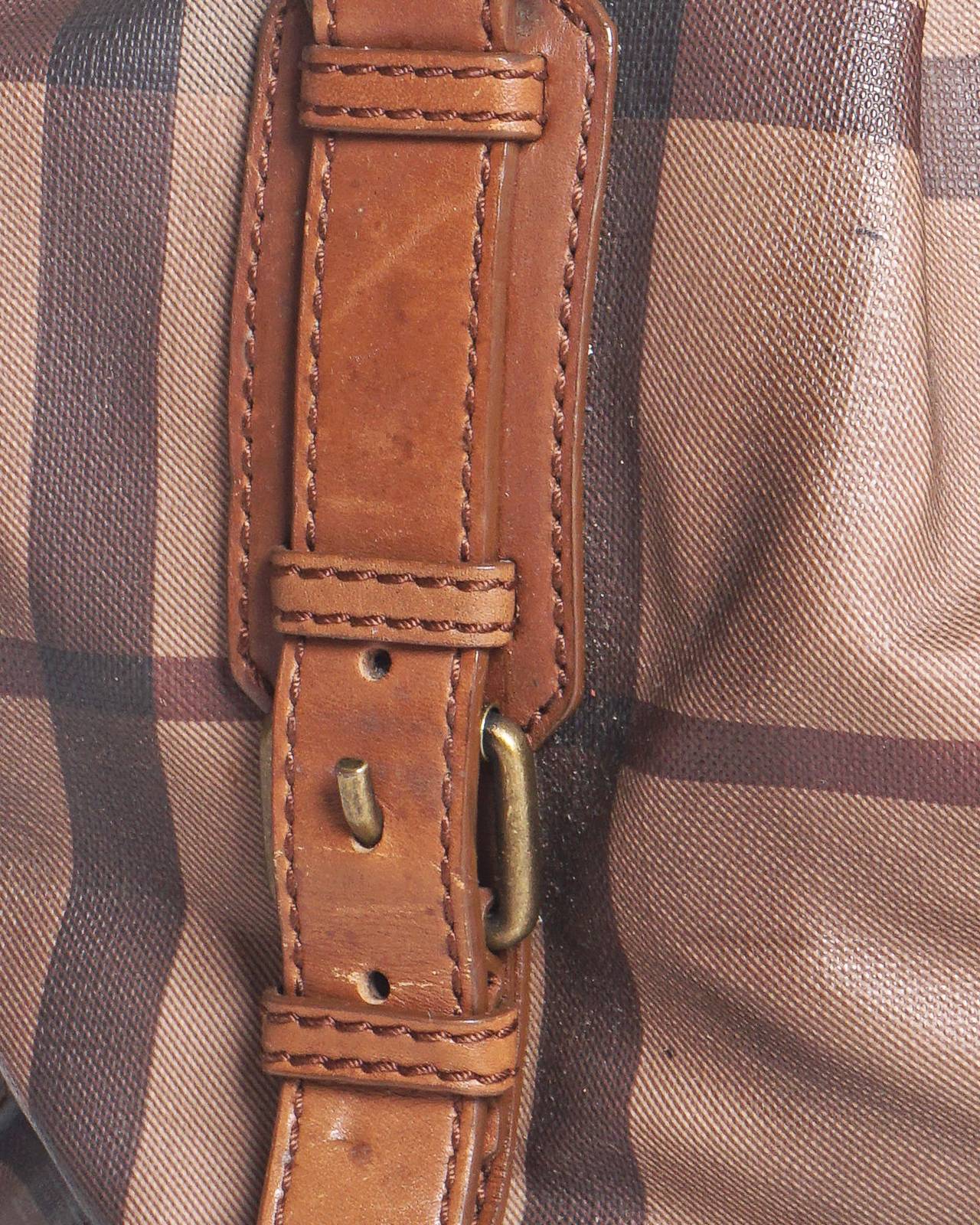 Burberry Brown House Check Coated Canvas Satchel