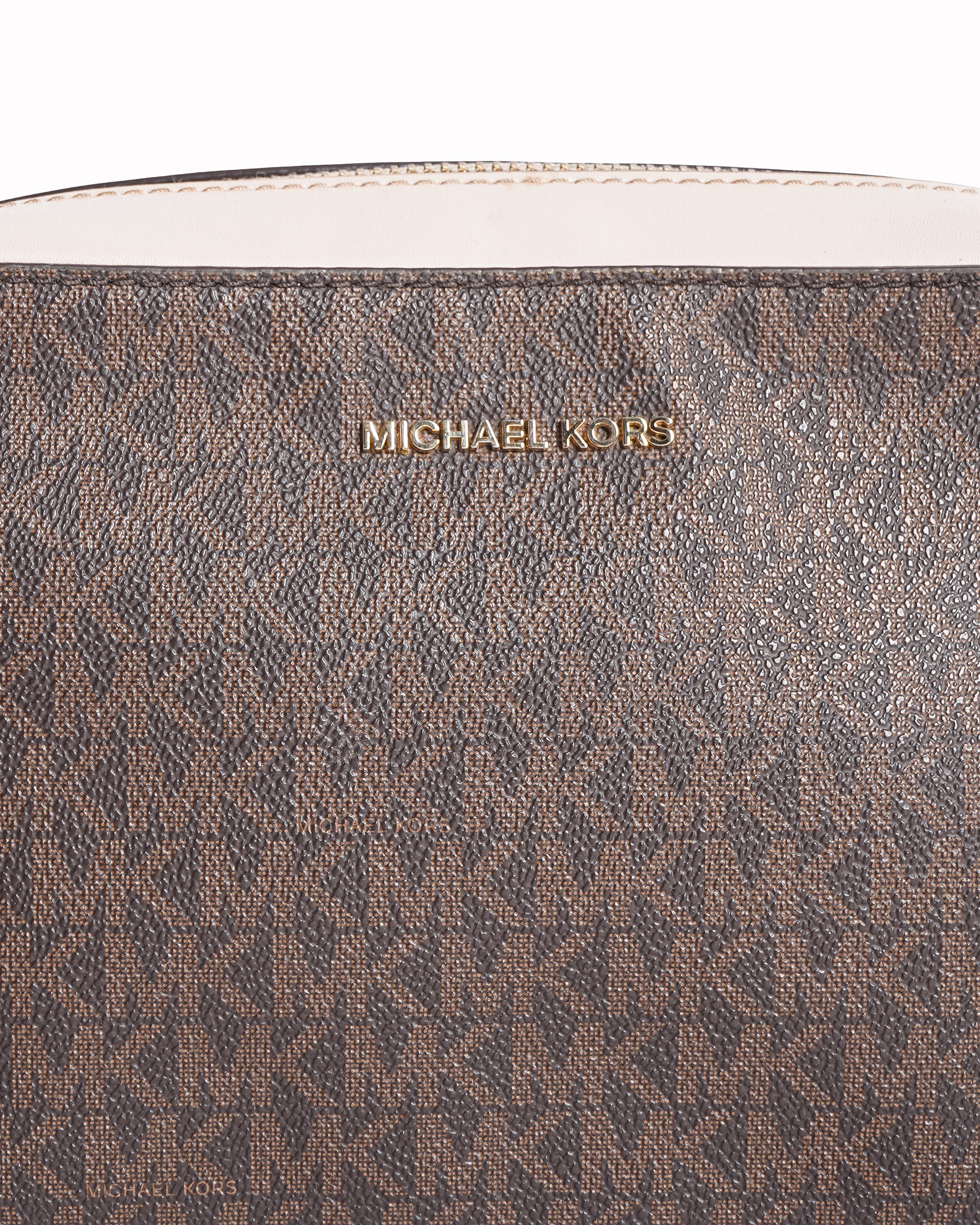 Michael Kors Monogram Crossbody Bag In Brown