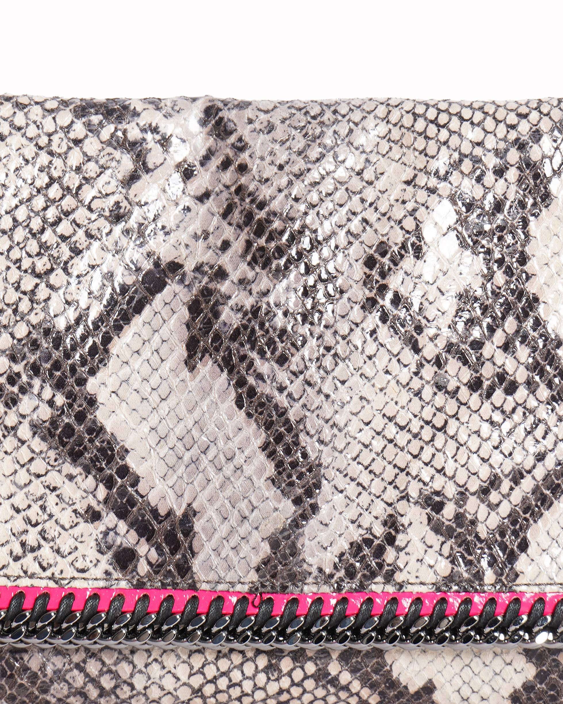 Stella Mccartney falabella faux snakeskin clutch