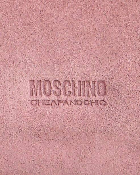 Moschino Rose Pink Suede Floral Embellished Satchel Bag