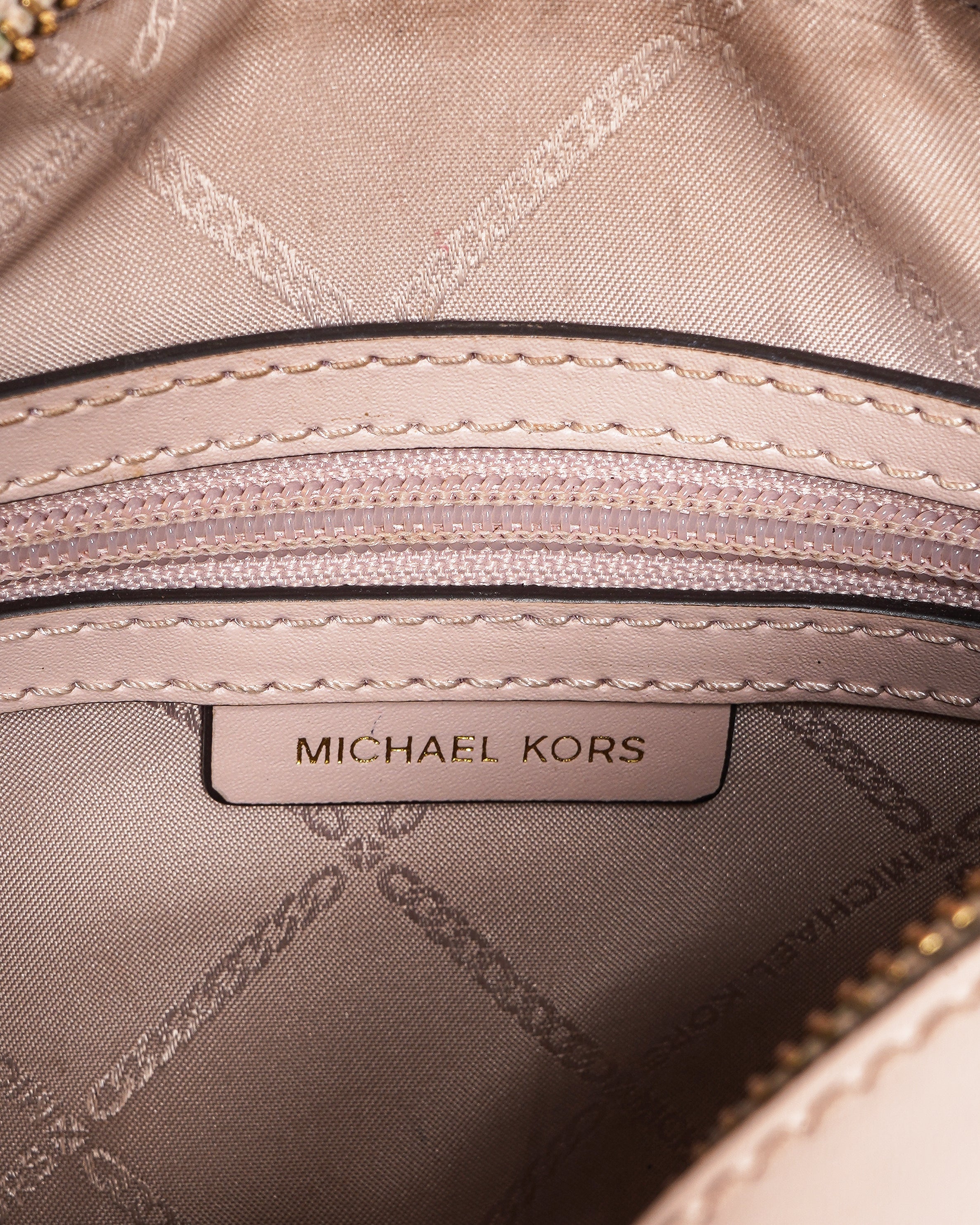 Michael Kors Monogram Crossbody Bag In Brown