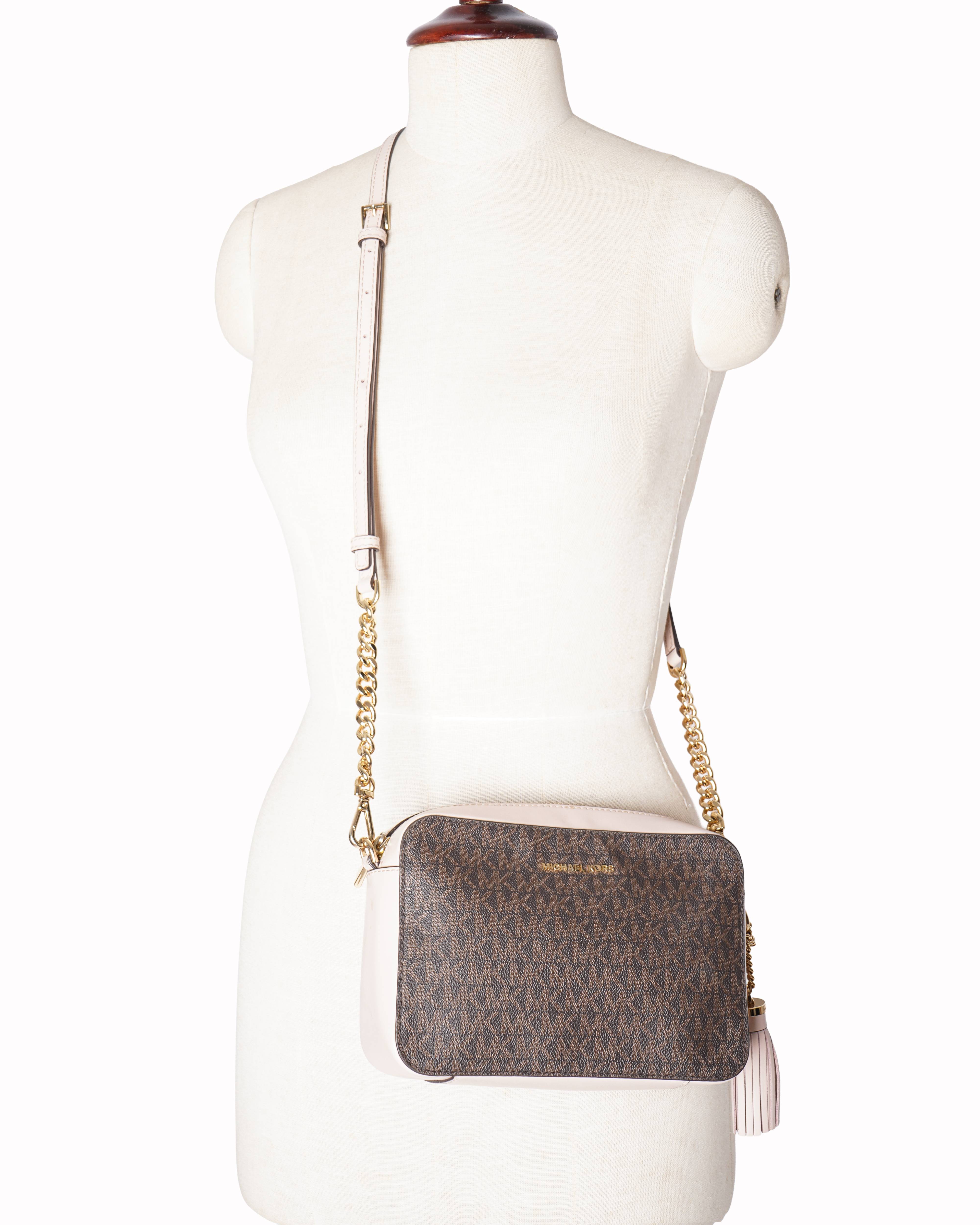 Michael Kors Monogram Crossbody Bag In Brown