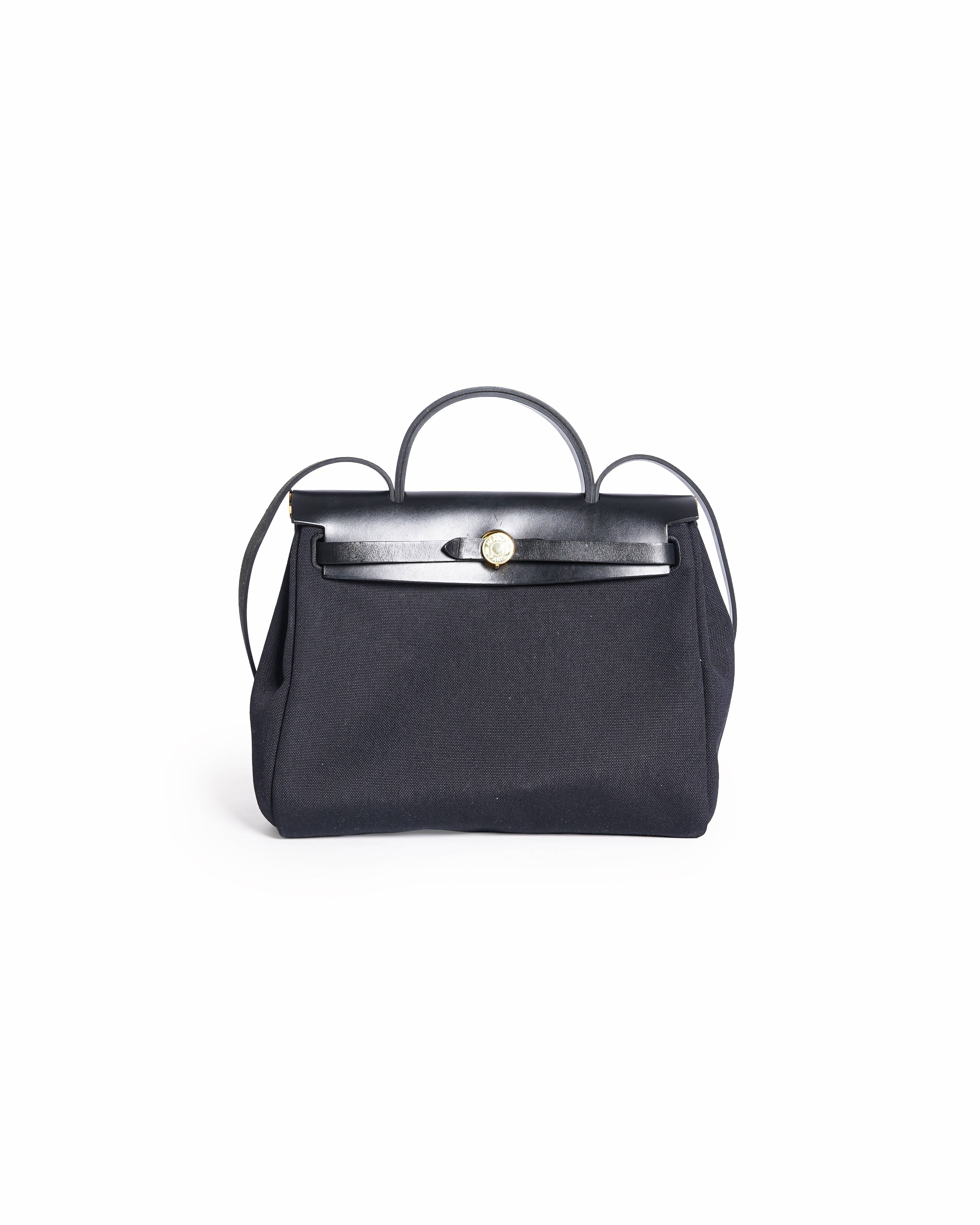 Hermès Herbag Zip in Military Canvas and Vache Hunter Cowhide