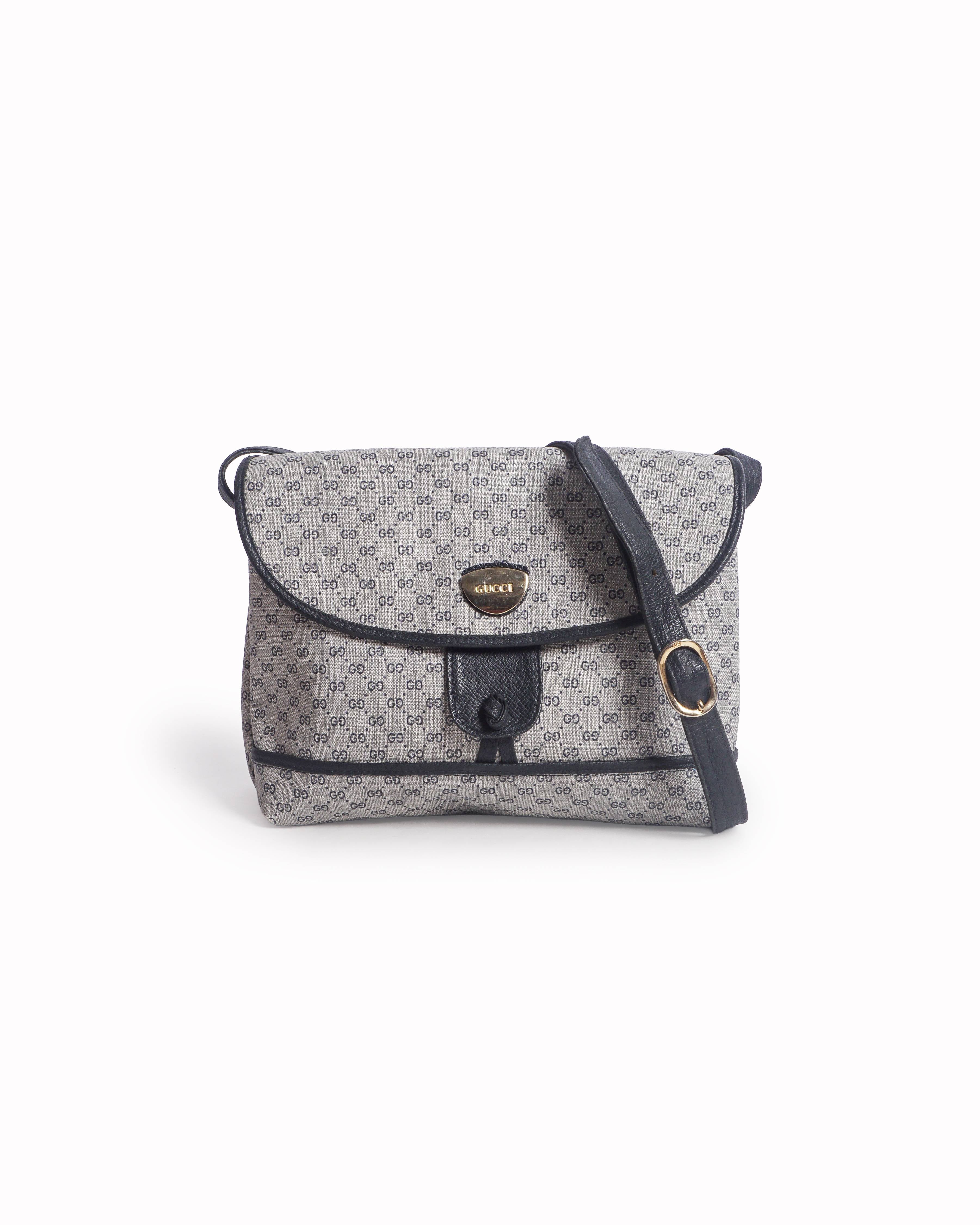 Gucci Vintage 1980s Micro-GG Monogram Shoulder Bag