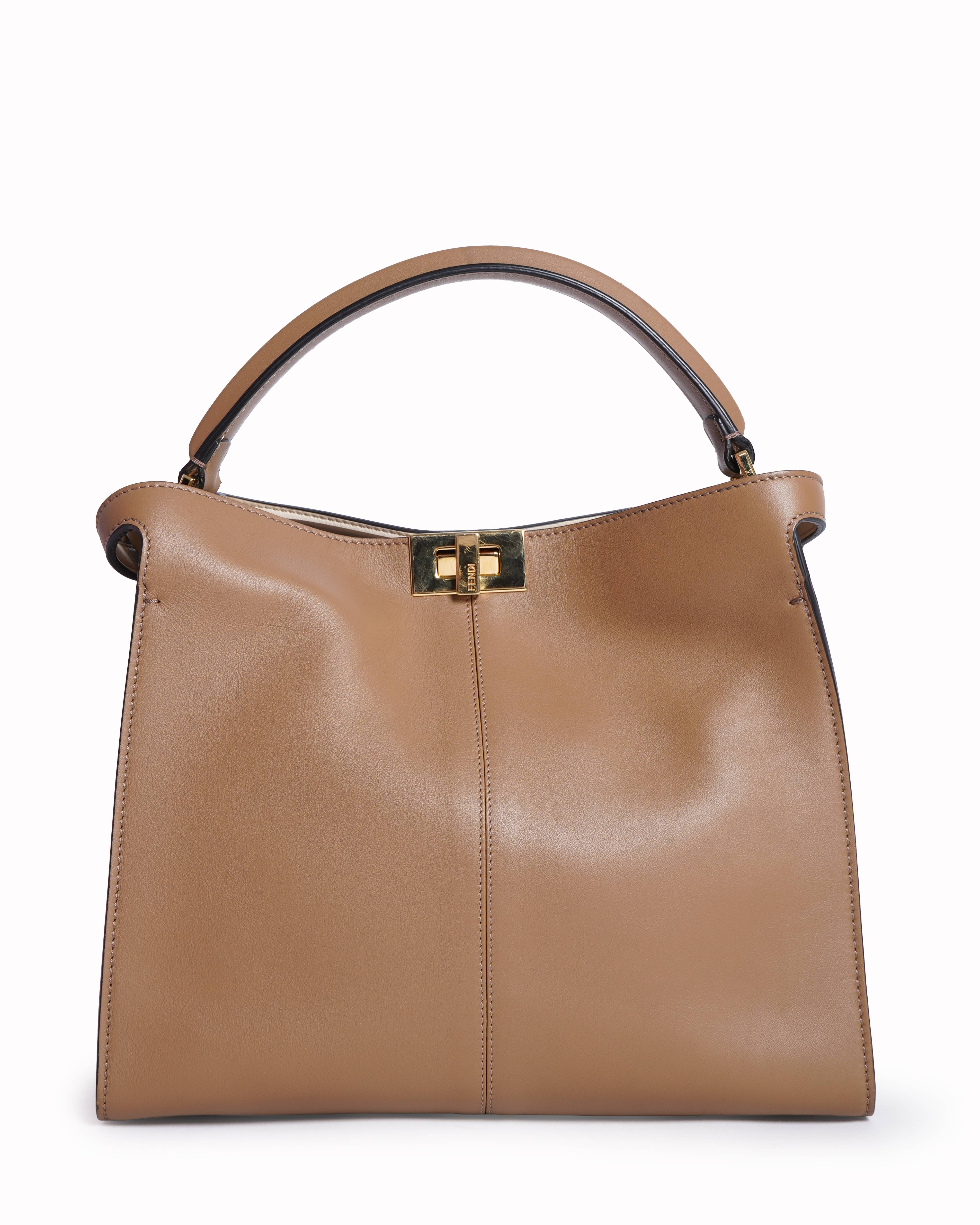 New Fendi Leather Peekaboo X-Lite Top Handle Bag