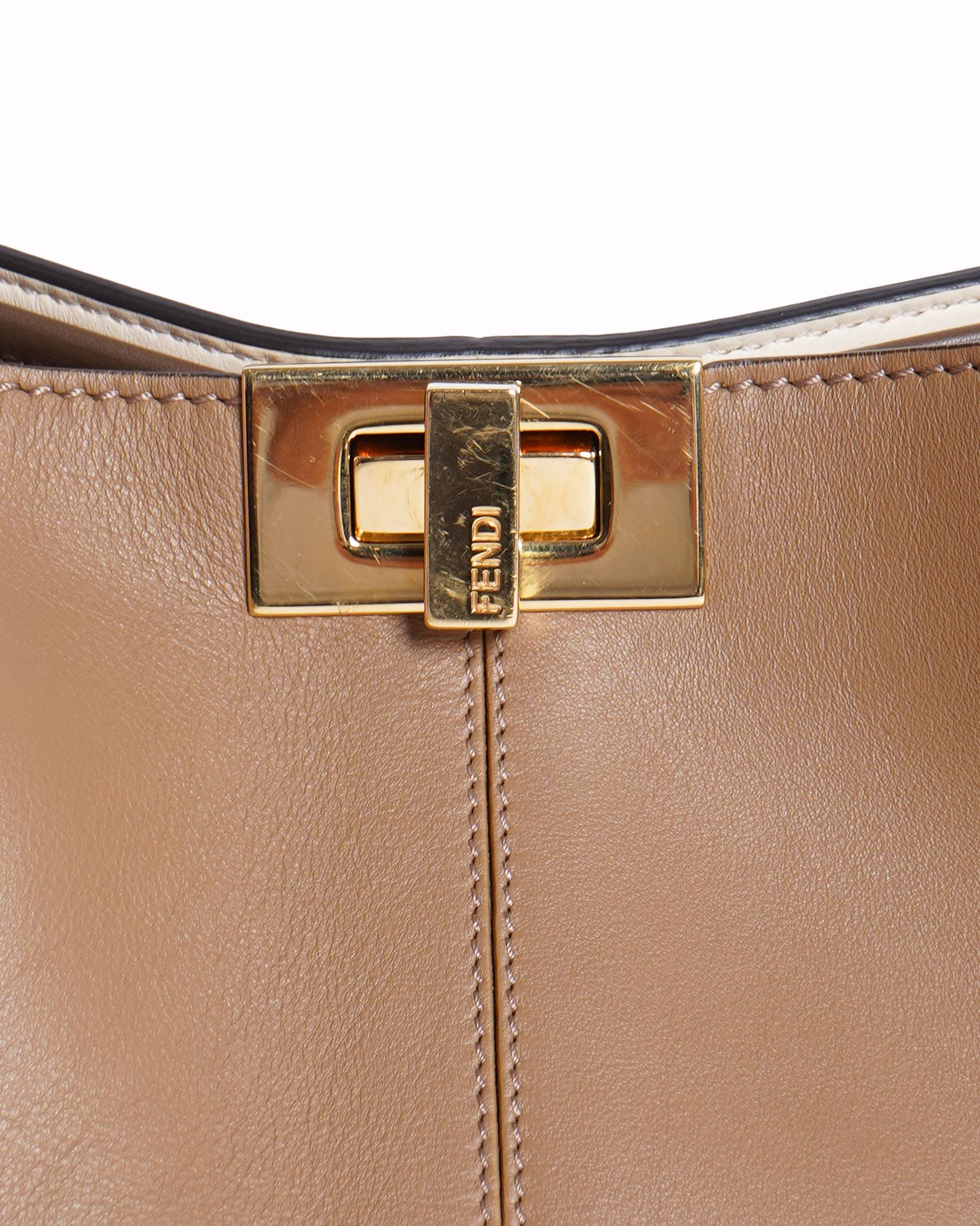 New Fendi Leather Peekaboo X-Lite Top Handle Bag