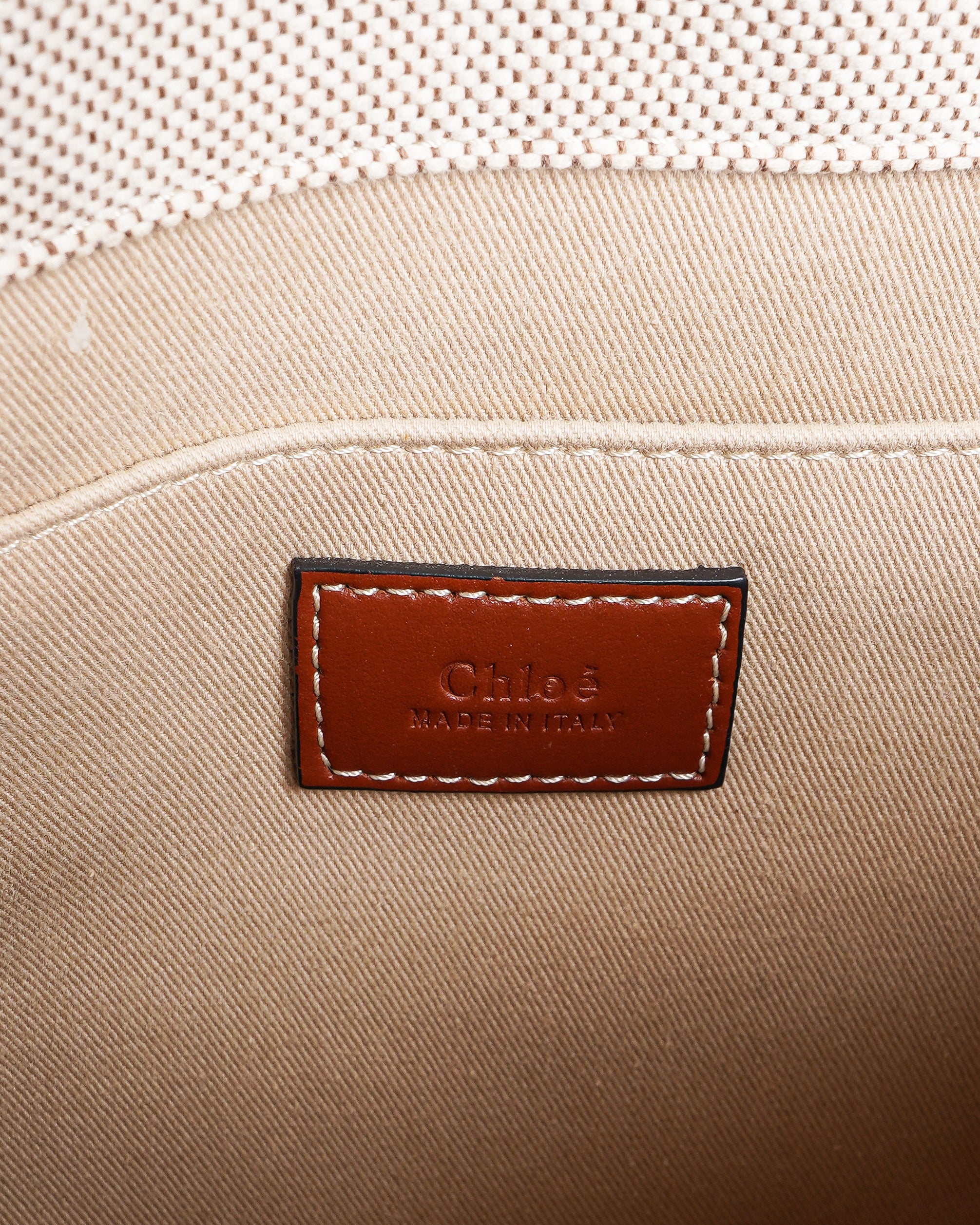 Chloé Beige Woody Medium Tote Bag