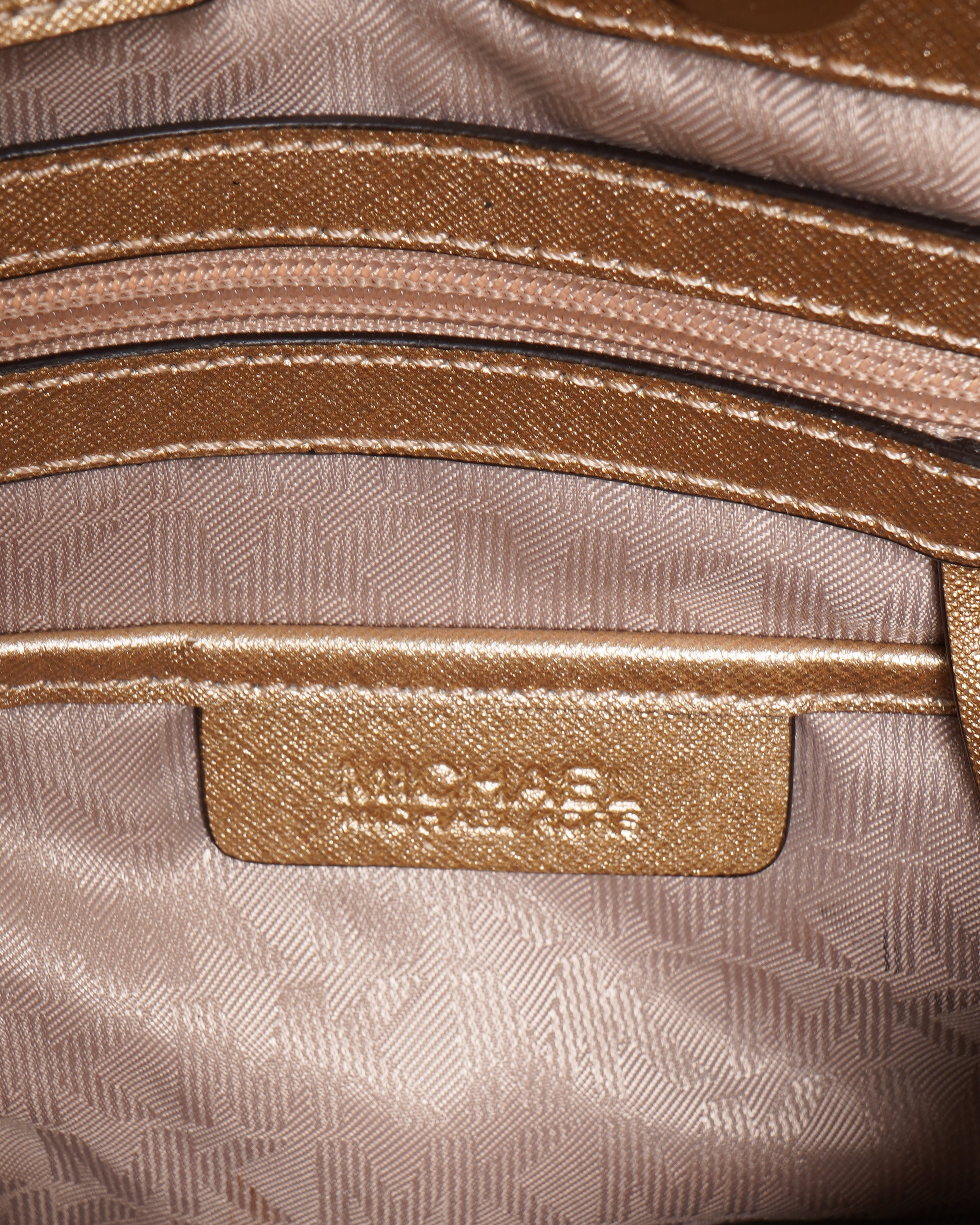 Michael Kors Cynthia Shoulder Bag In Gold Tone