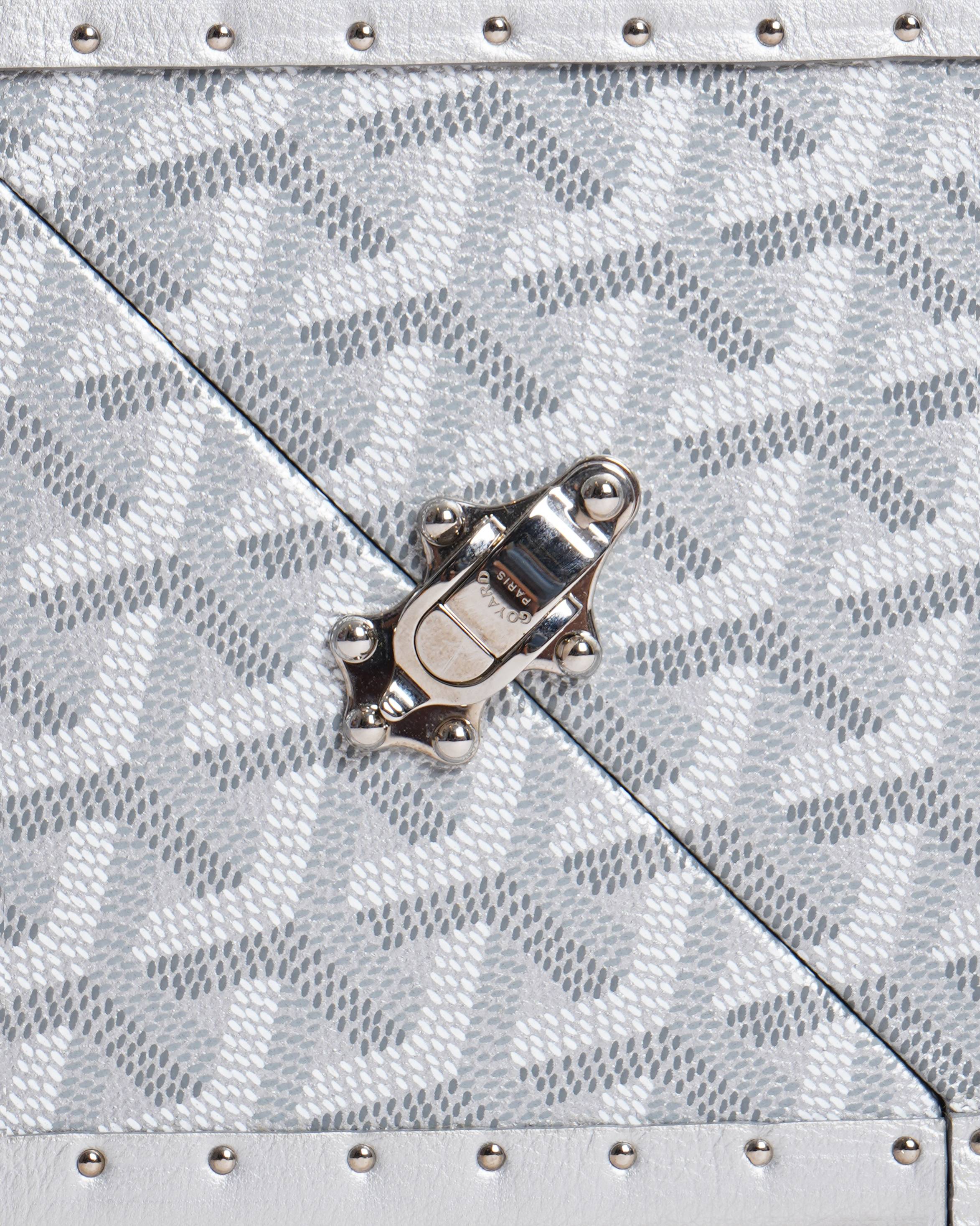 New Goyard De Trunk Bag In Metallic Silver Goyardine Palladium Hardware