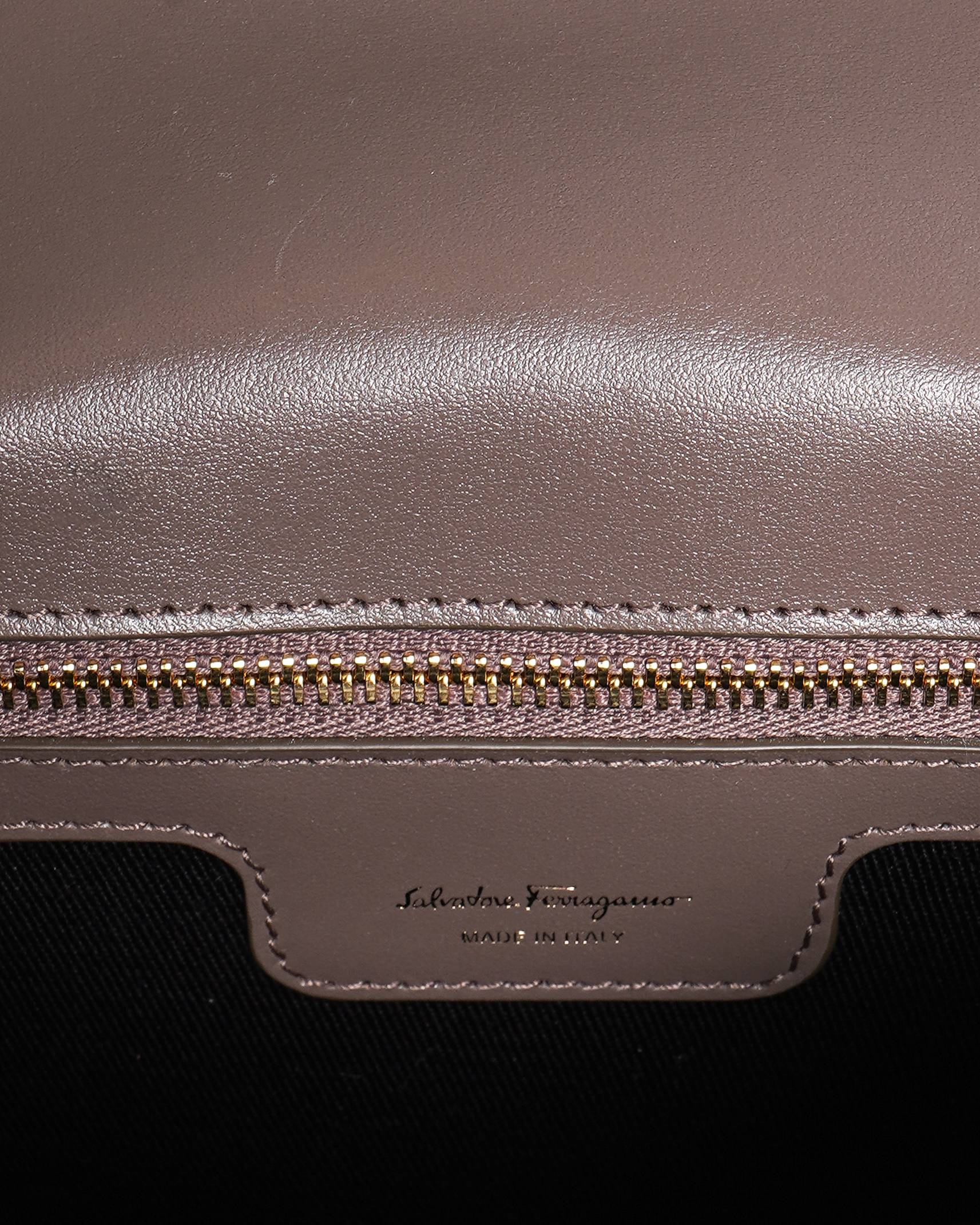 New Salvatore Ferragamo Gancini Quilted Crossbody Shoulder Bag In Beige