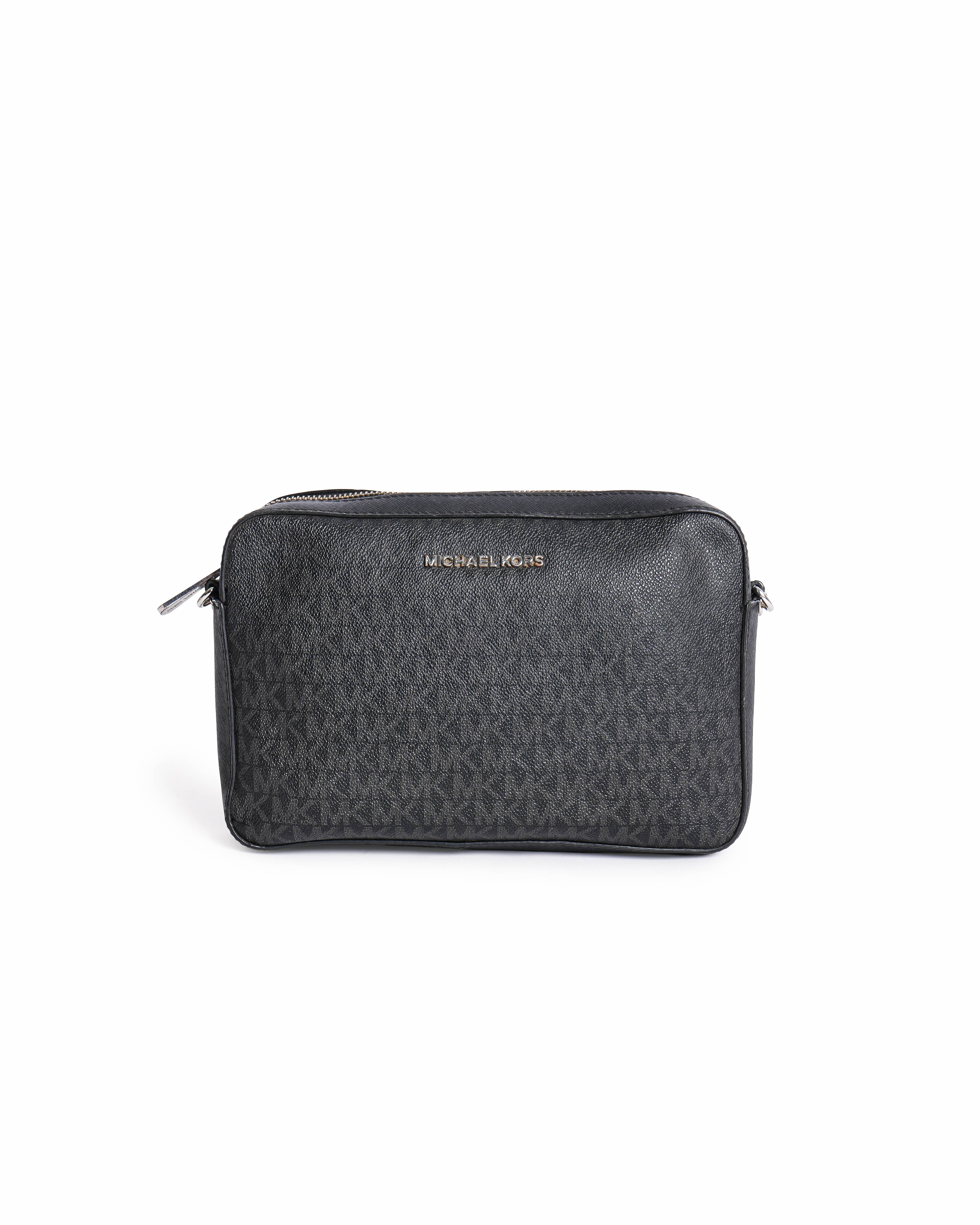 Michael Kors Black Jet Set Logo Large Cross Body Bag