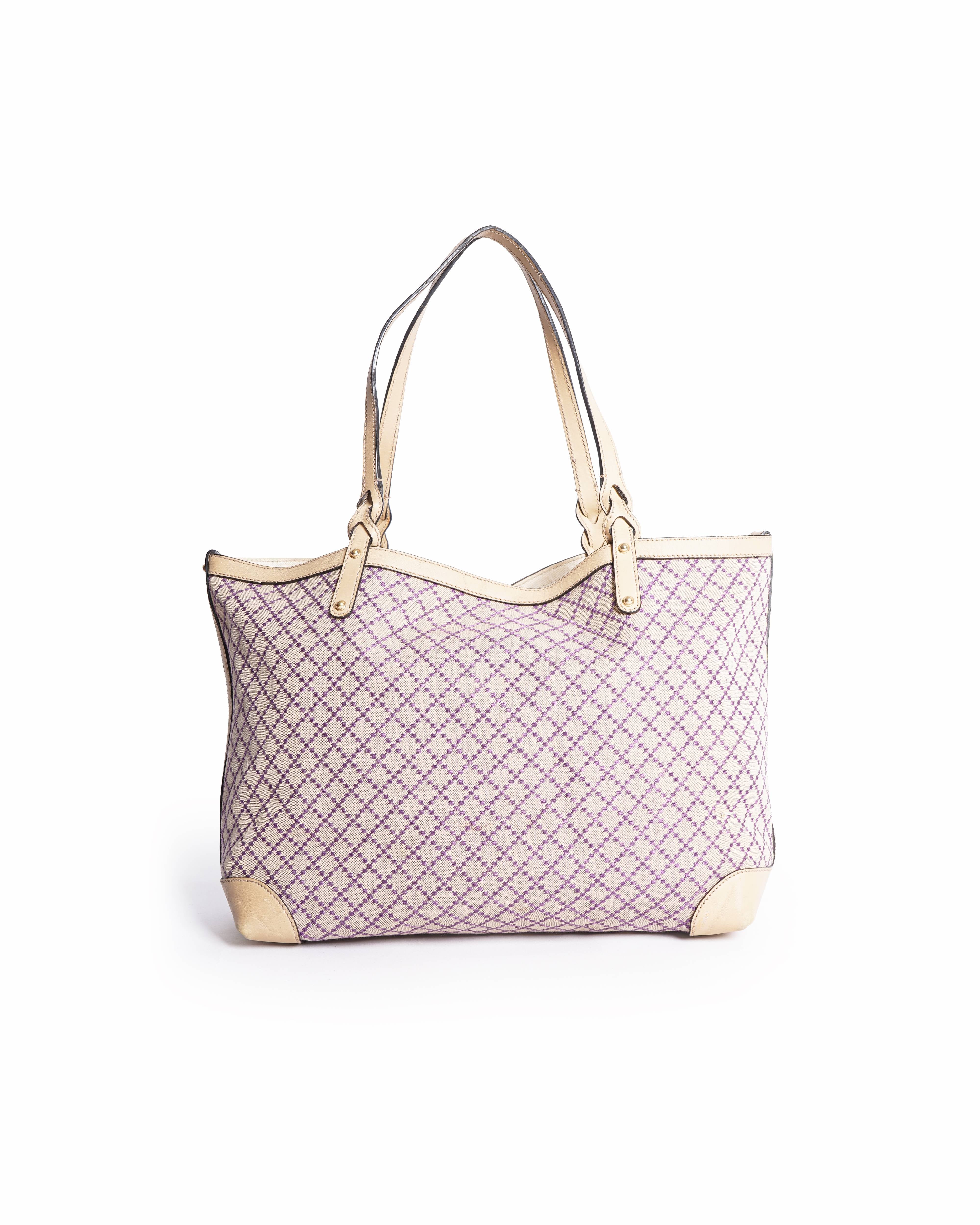 Gucci
Beige/Purple Diamante Canvas Craft Original Tote Bag