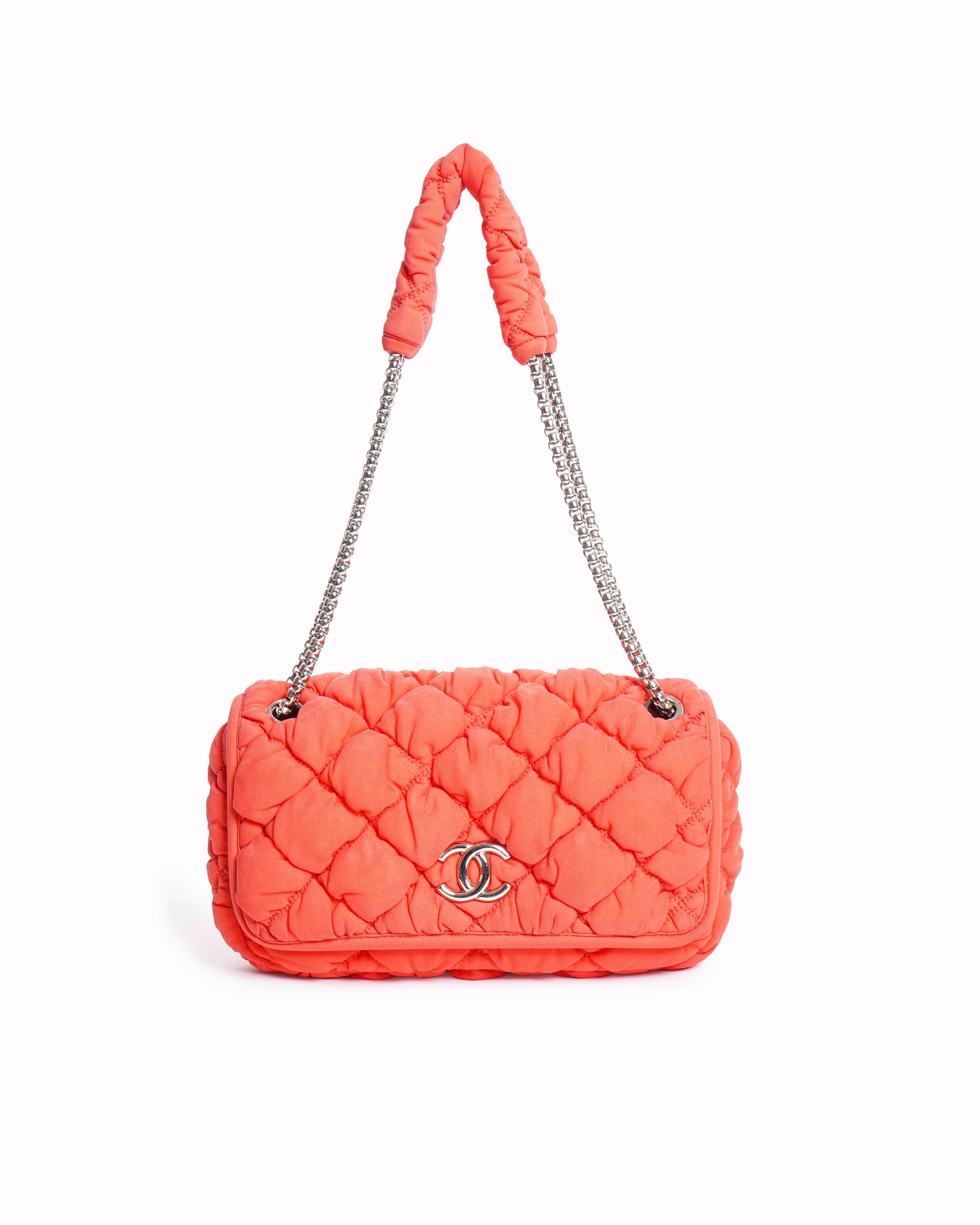 Chanel Bubble Quilt Camera Bag In Orange