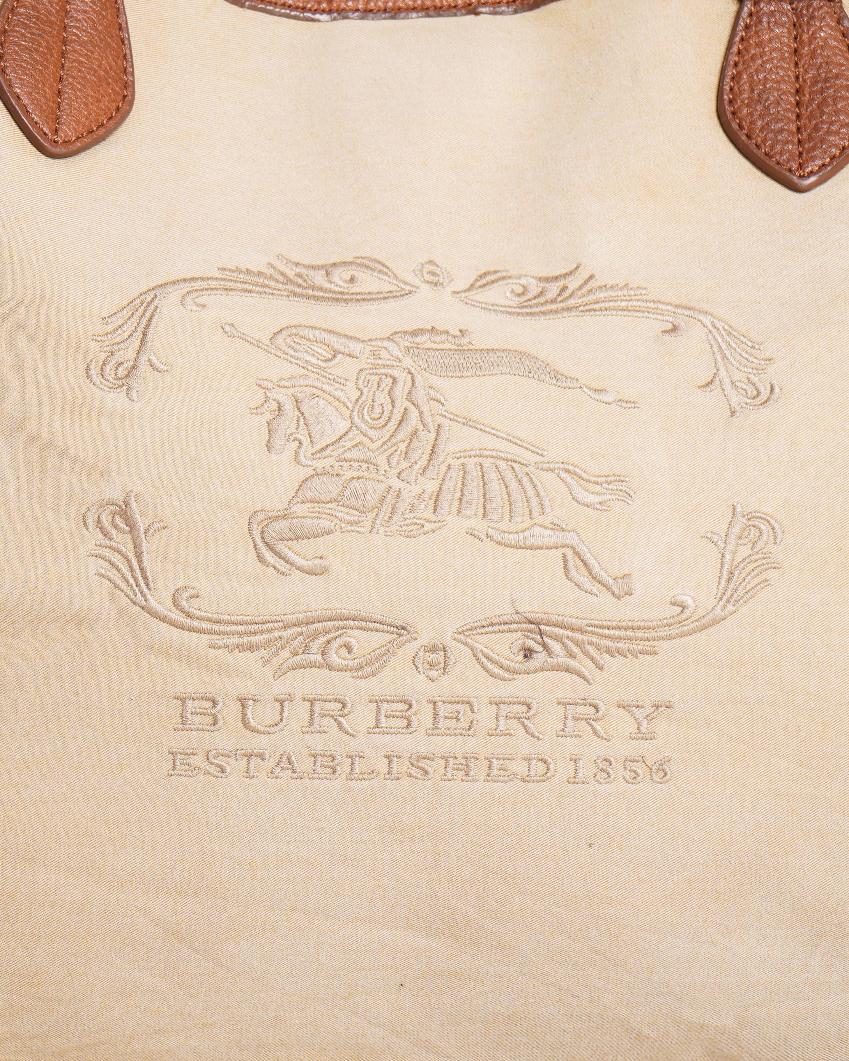 Burberry Brown Nylon Tote Bag Beige Dark brown